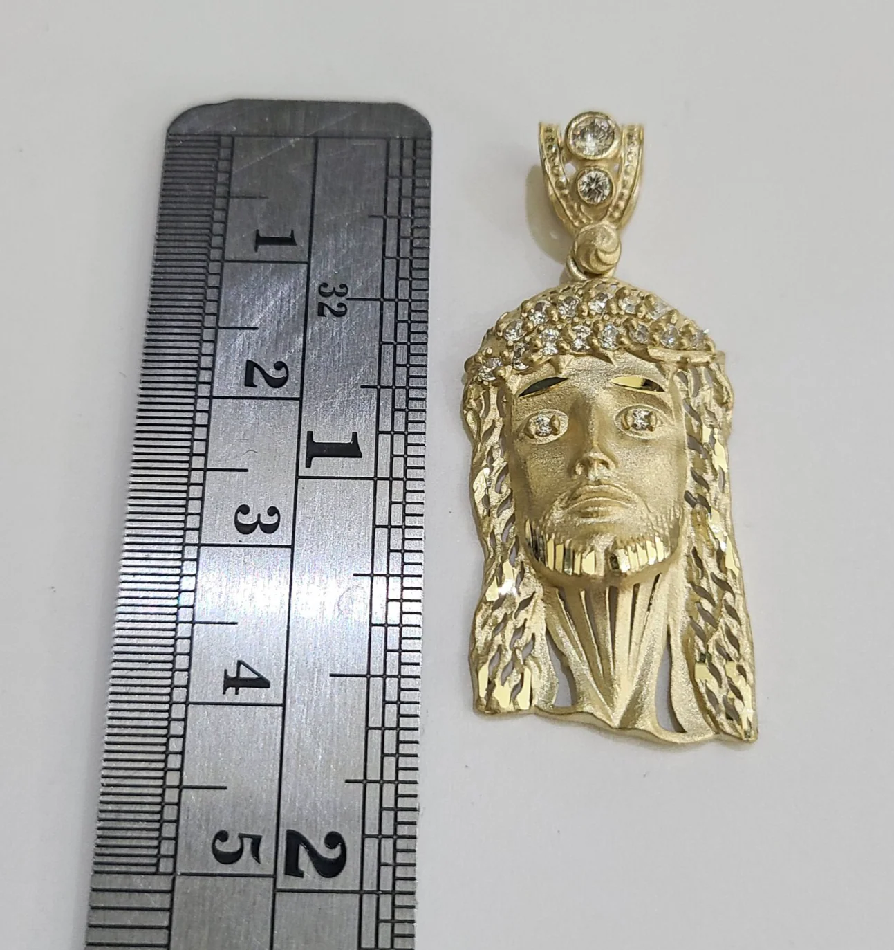 REAL 10k Rope Chain Jesus Head Charm Pendant 4mm Necklace Set 18"-28" in - Image 6