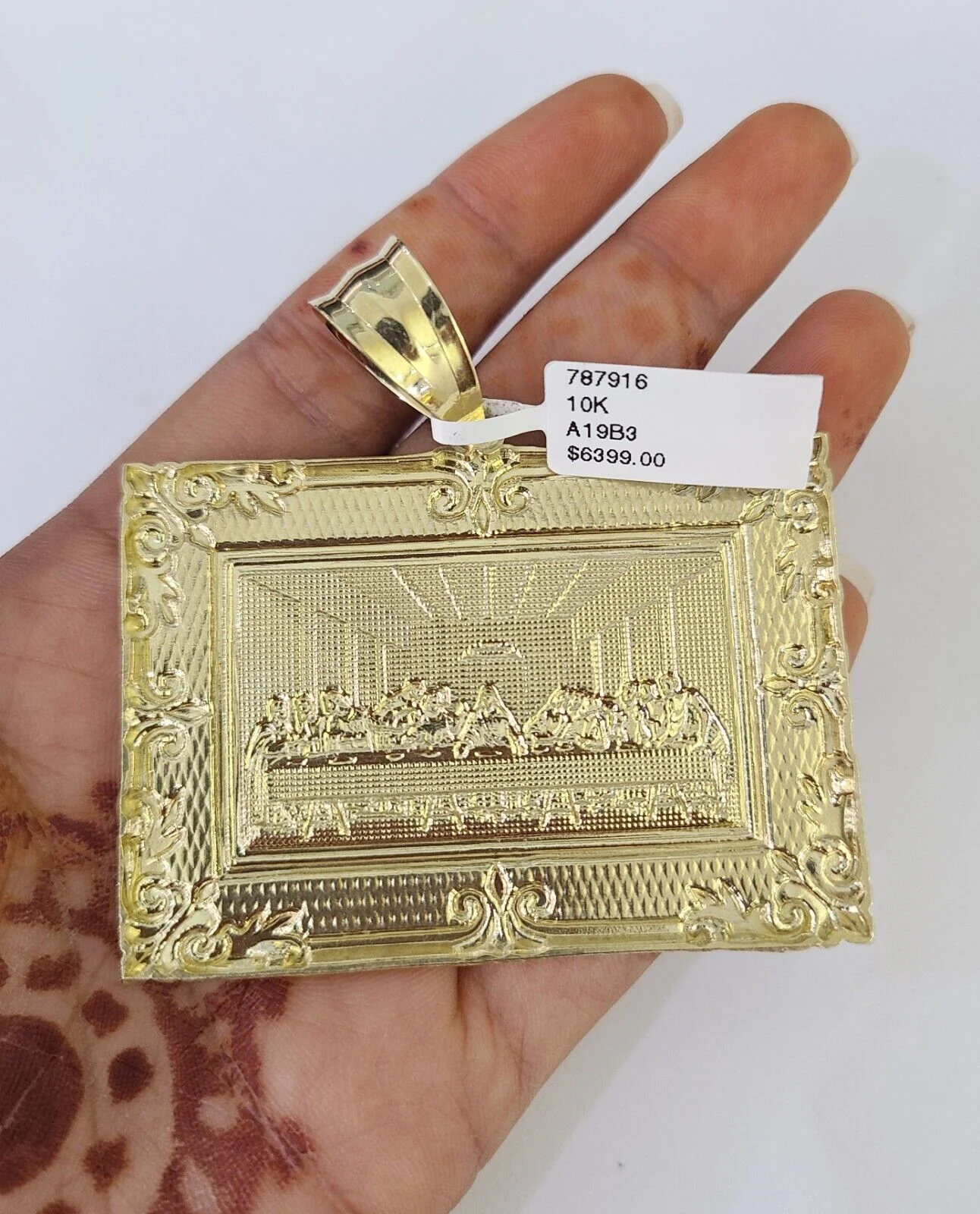 Real 10k Rope Chain Last Supper Charm Set 10mm 20"-30" Inch Necklace Yellow Gold - Image 7