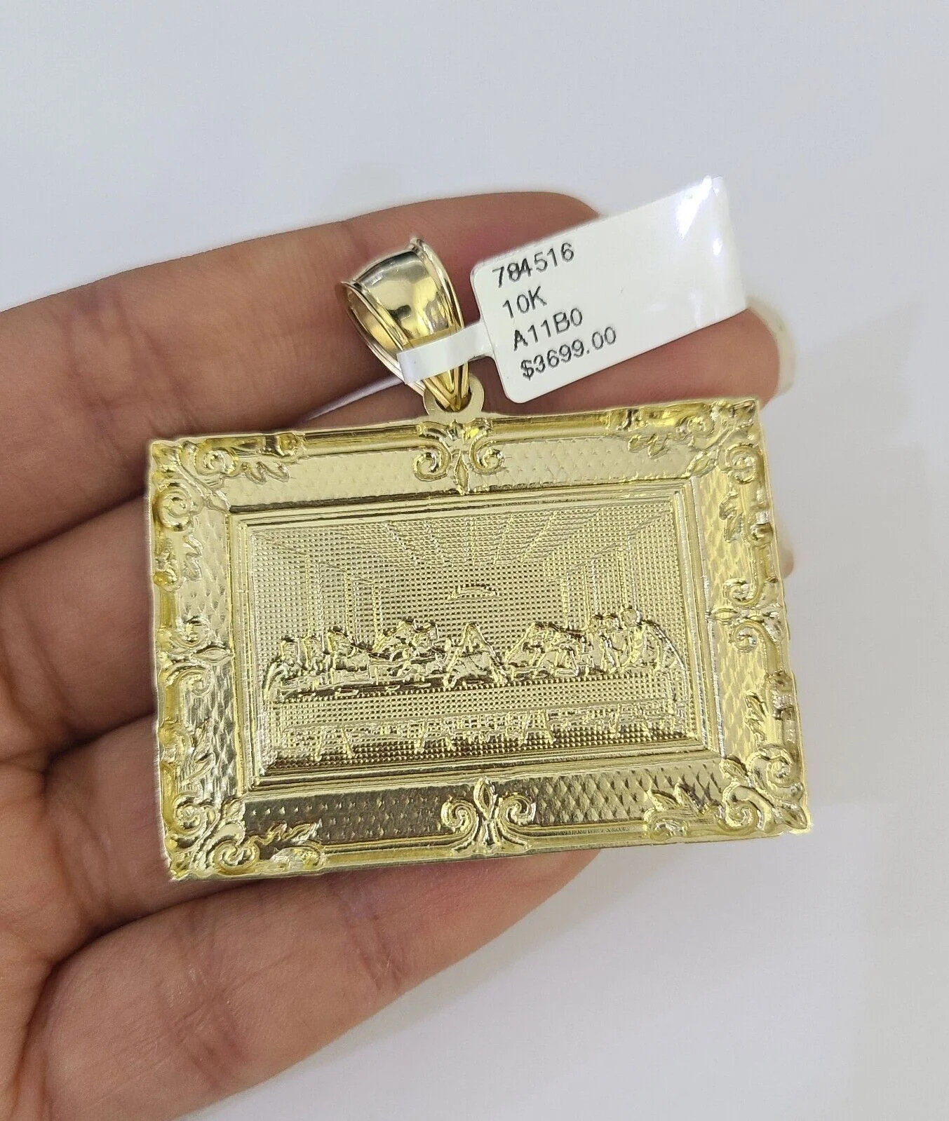 Real 10k Rope Chain Last Supper Charm Set 8mm 20"-30" Inch Necklace Gold - Image 7