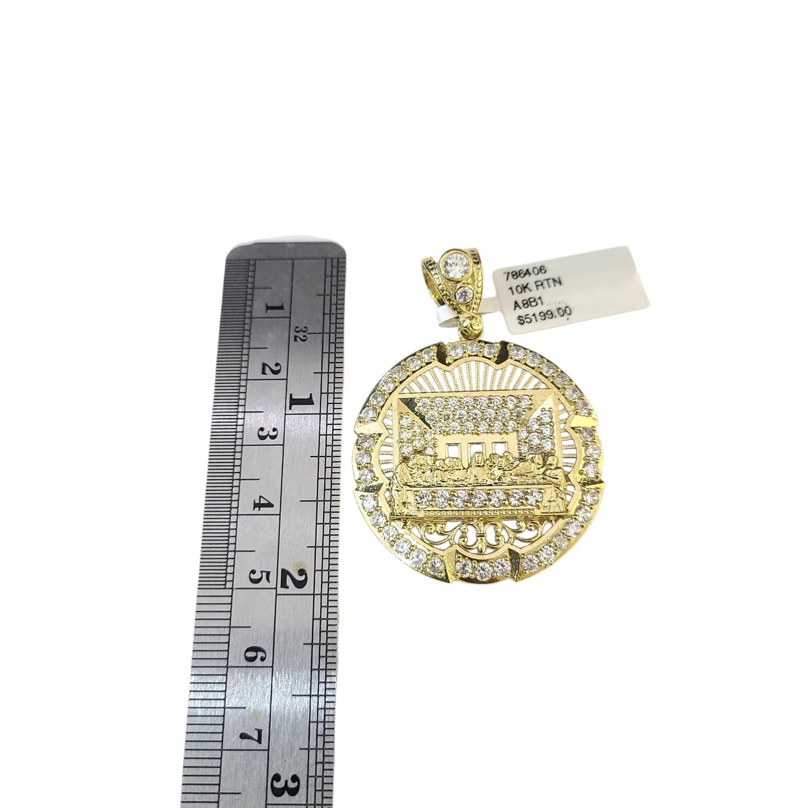 Real 10k Rope Chain Necklace Pendant Last Supper 7mm 20"-30" Set Gold Men - Image 5
