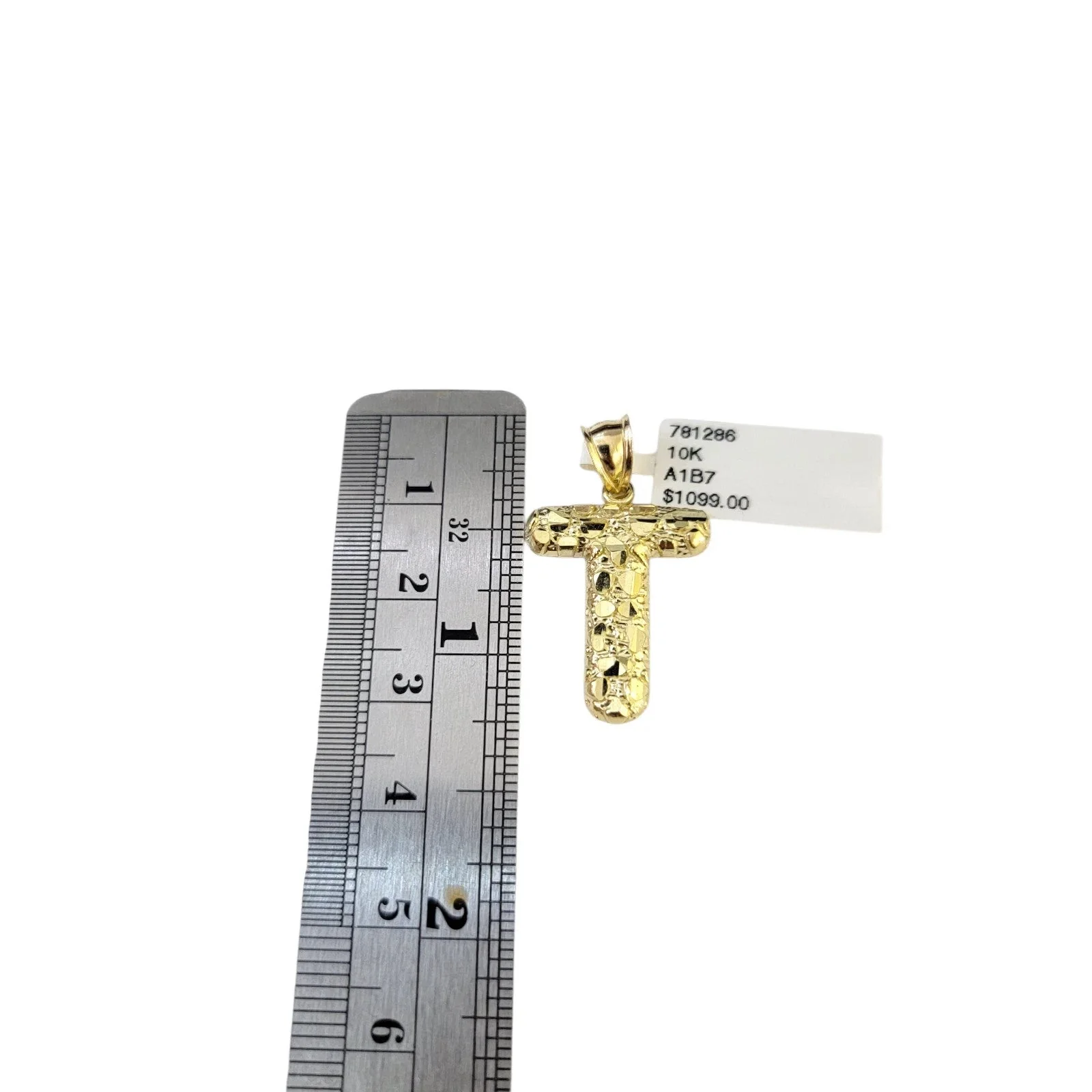 Real 10k Rope Chain Necklace T Nugget Initial Charm 3mm 18"-28" Set Pendant Gold - Image 6