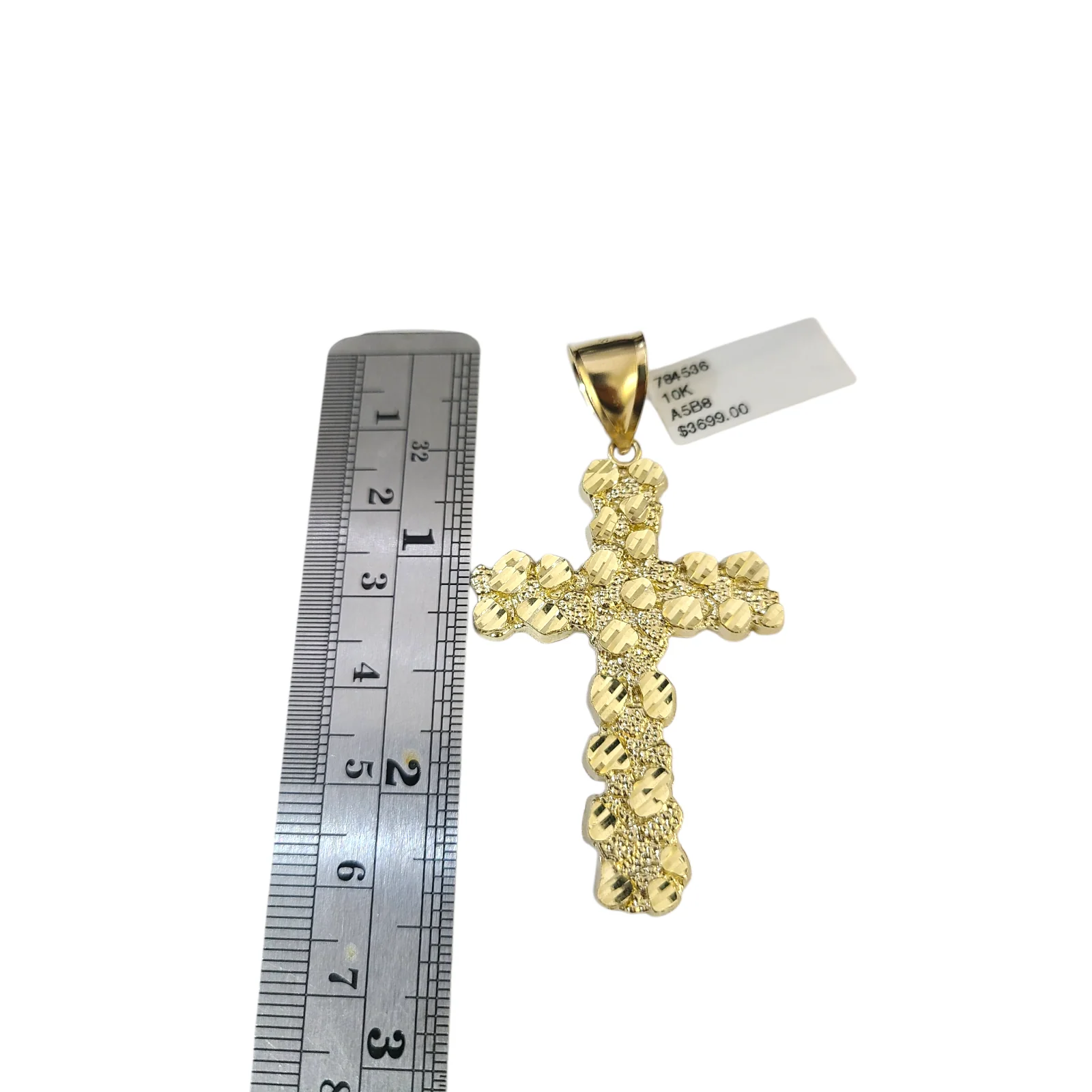 Real 10k Rope Chain Nugget Cross Necklace Pendant Set 7mm 20"-28" Gold Men - Image 4
