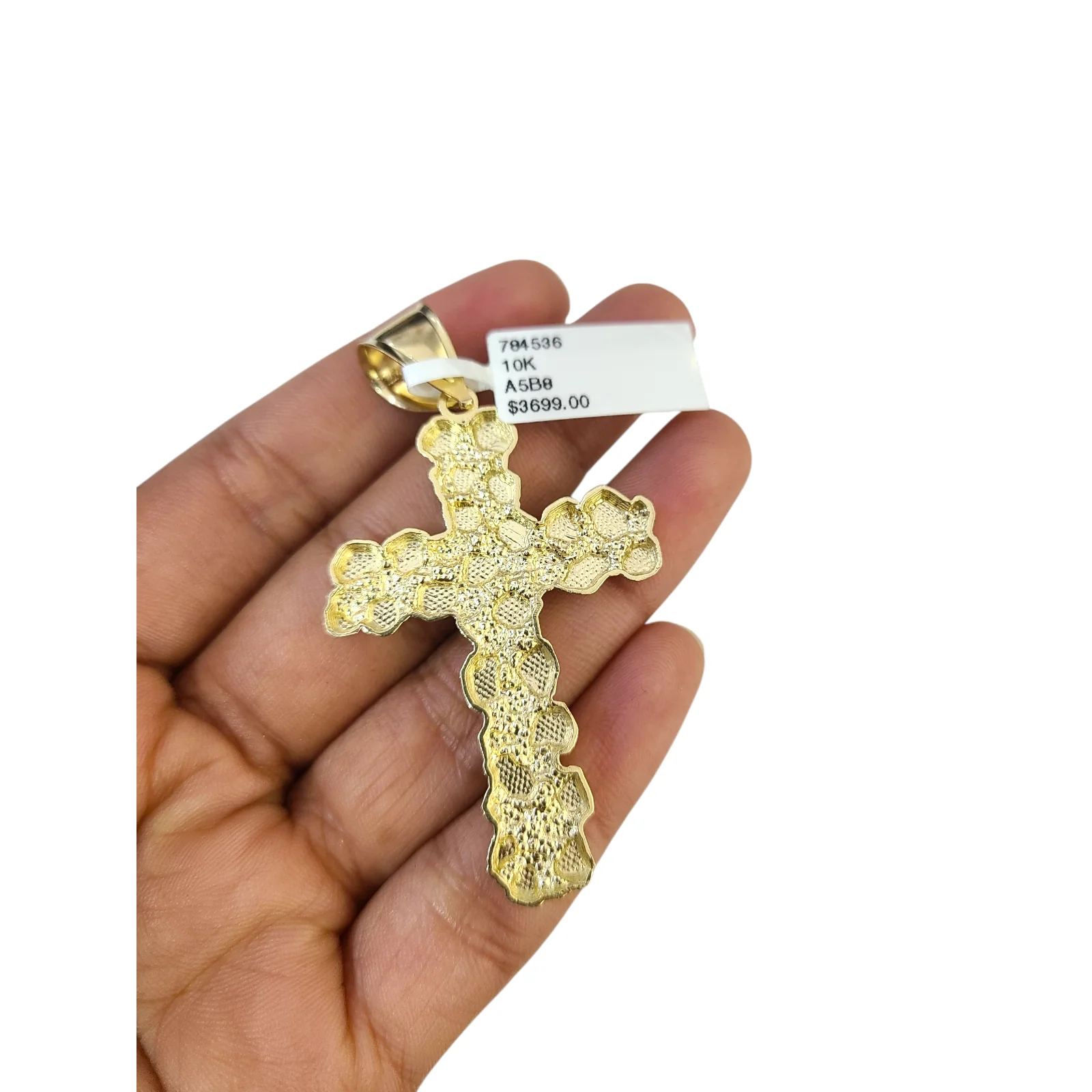 Real 10k Rope Chain Nugget Cross Necklace Pendant Set 7mm 20"-28" Gold Men - Image 8