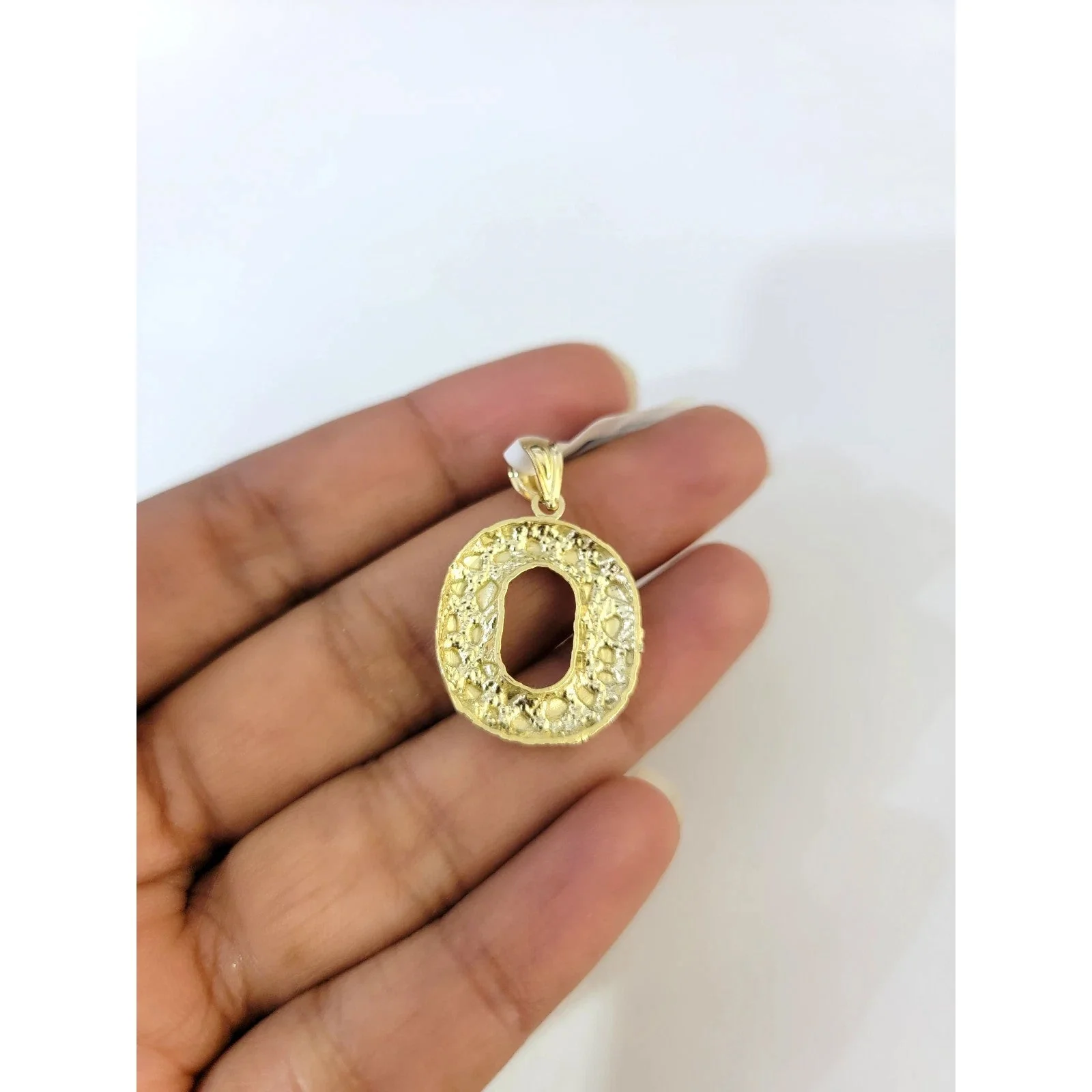 Real 10k Rope Chain O Initial Charm 3mm 18"-28" Necklace Nugget Set Pendant Gold - Image 7