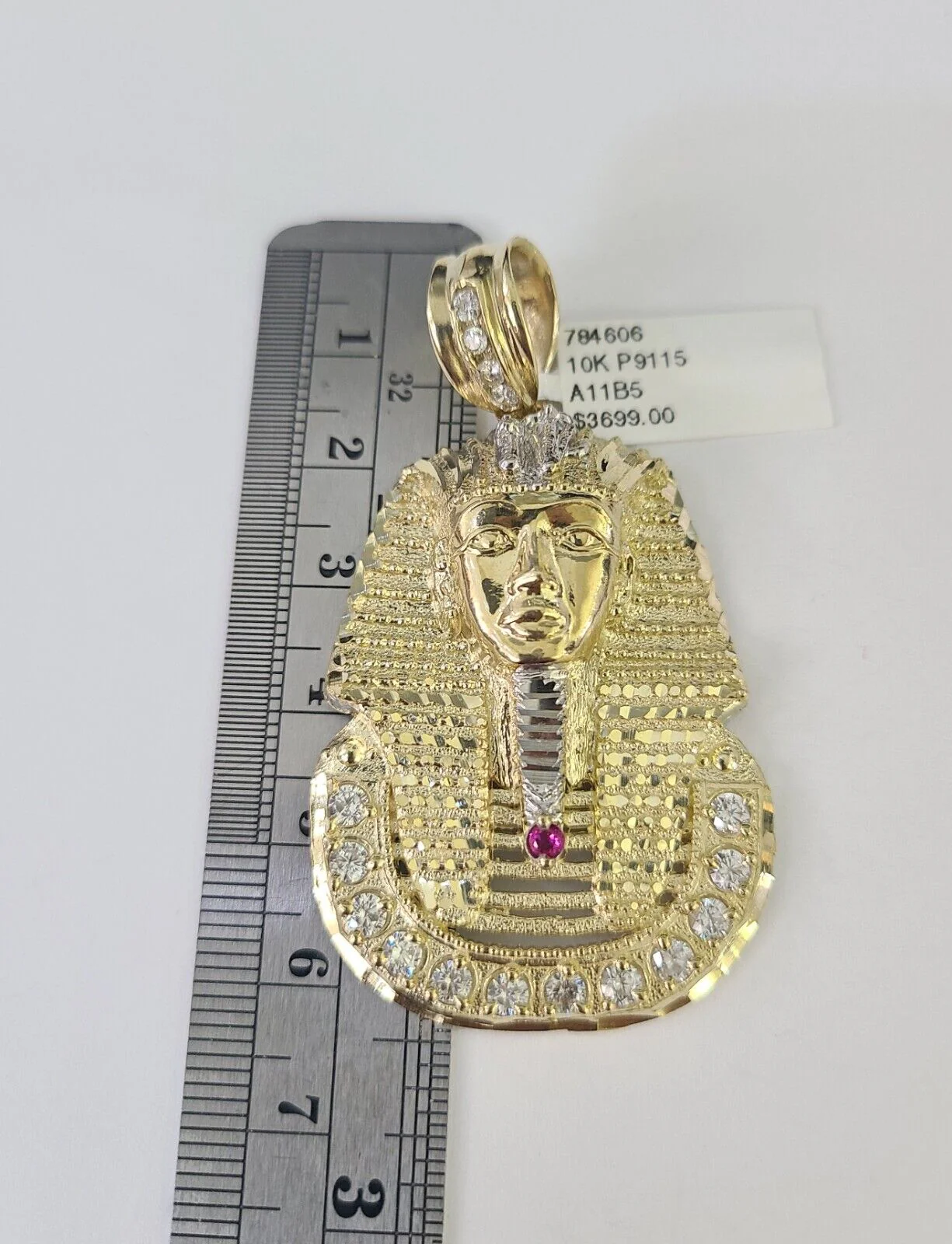 Real 10k Rope Chain Pharaoh Charm Set 8mm 20"-30" Inch Necklace Yellow Gold - Image 2