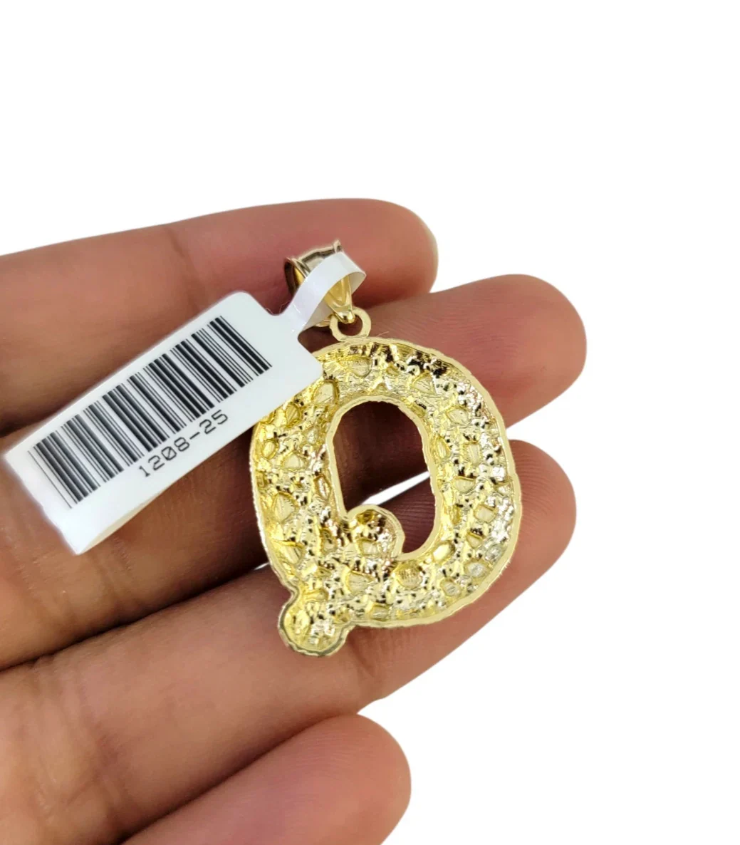 Real 10k Rope Chain Q Initial Charm 3mm 18"-28" Necklace Nugget Set Pendant Gold - Image 7