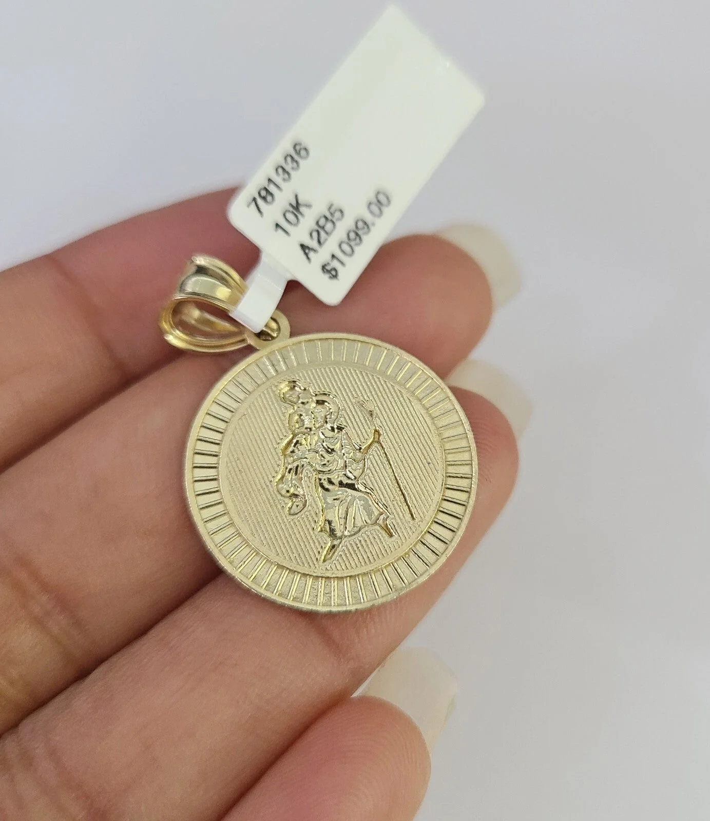 REAL 10k Rope Chain Saint Christopher Charm Pendant 3mm Necklace Set 18"-30" in - Image 7