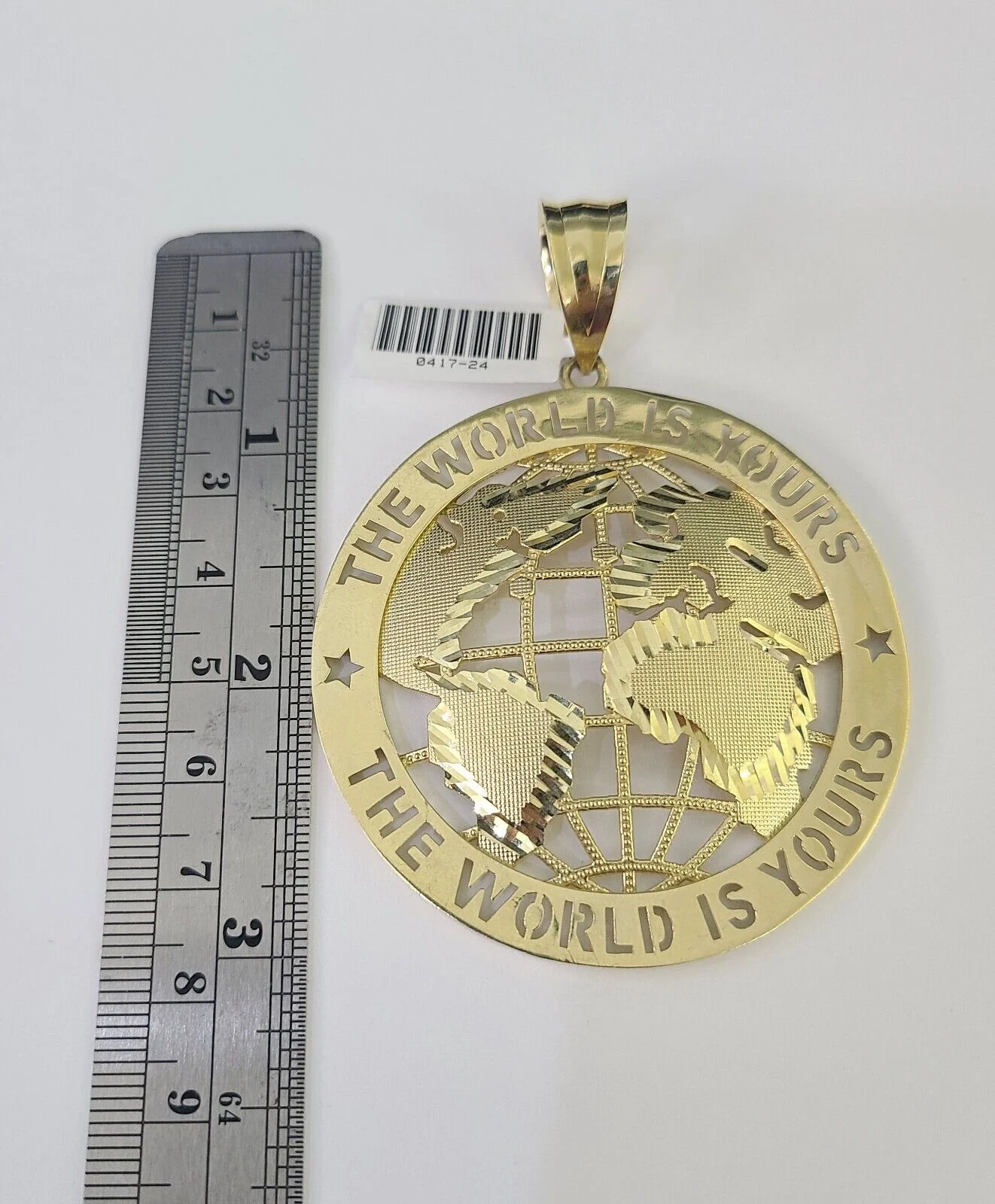 Real 10k Rope Chain World is Yours Charm Set 8mm 20"-30" Inch Necklace Gold - Image 3