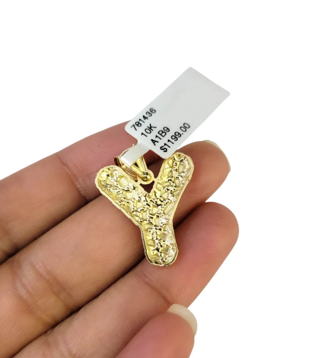 Real 10k Rope Chain Y Necklace Nugget Initial Charm 3mm 18"-28" Set Pendant Gold - Image 8