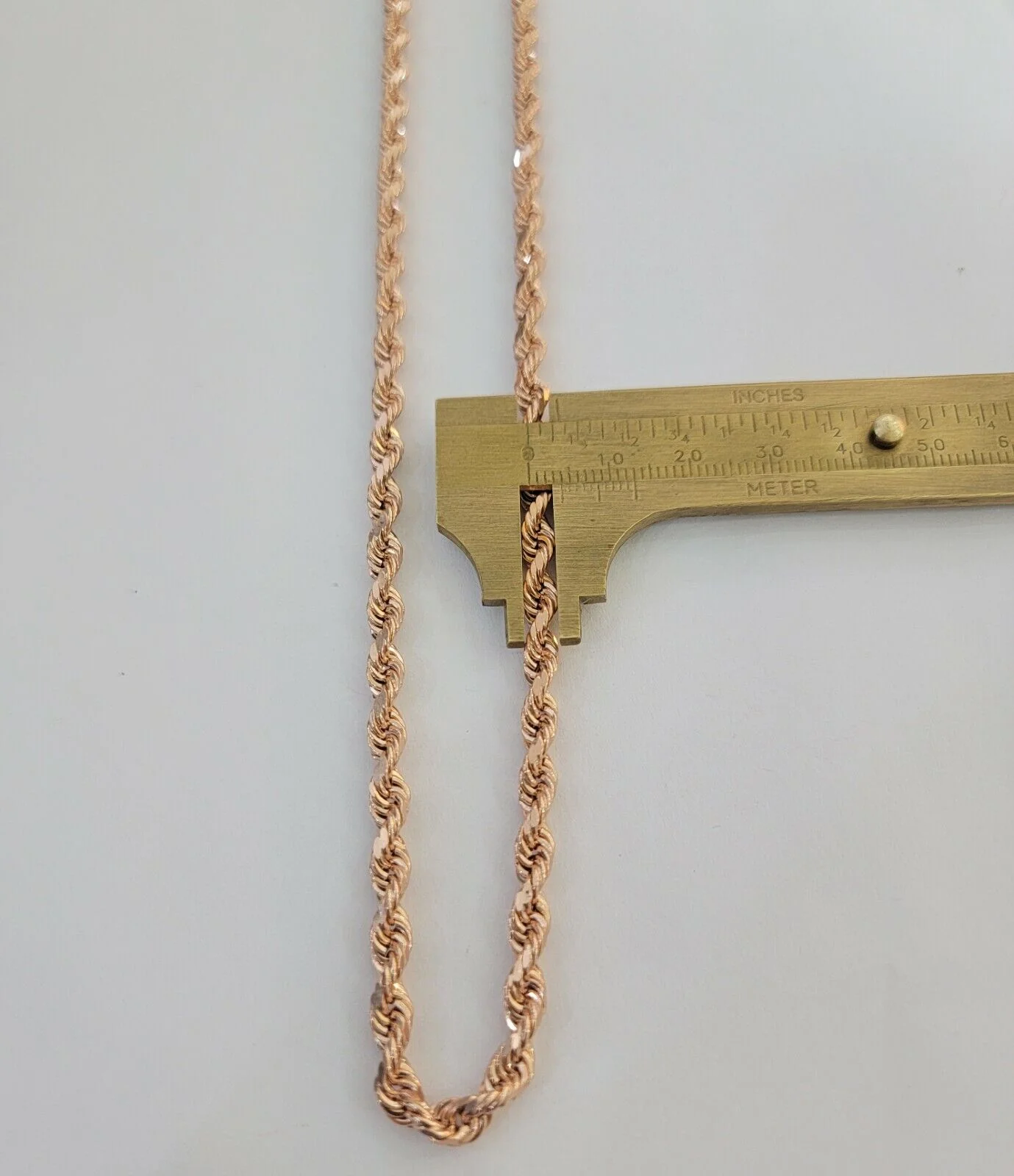 Real 10k Rose Gold Rope Necklace Chain Chain 4mm 20"-24" Inch Men Women SOLID - Image 5