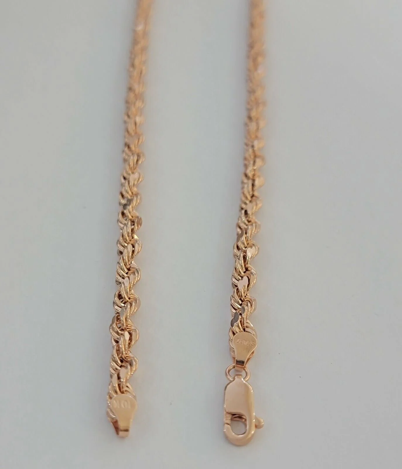 Real 10k Rose Gold Rope Necklace Chain Chain 4mm 20"-24" Inch Men Women SOLID - Image 6