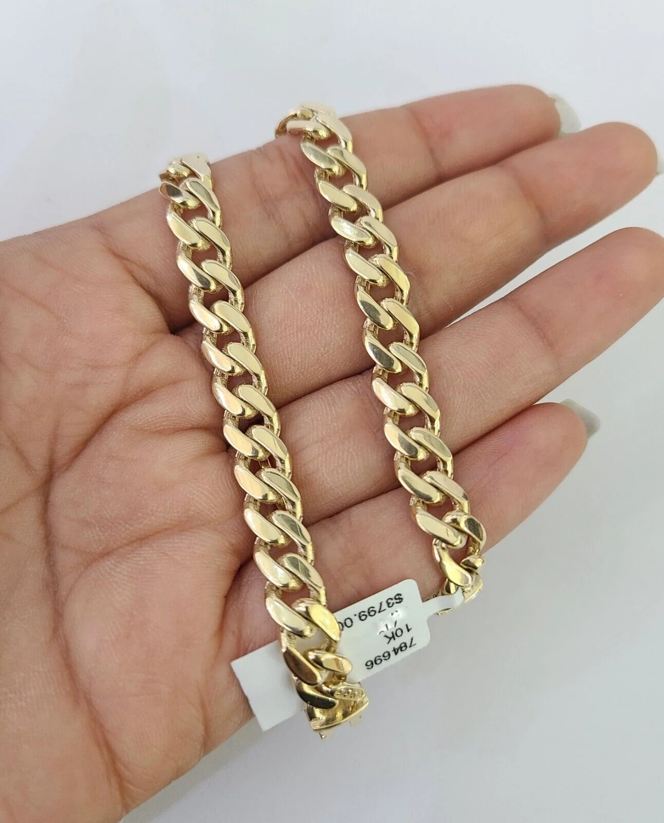 Real 10K Royal Monaco Bracelet Yellow Gold 7" Box Clasp 7mm Genuine Unisex - Image 2