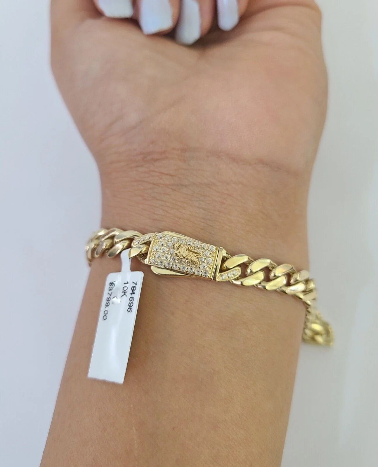 Real 10K Royal Monaco Bracelet Yellow Gold 7" Box Clasp 7mm Genuine Unisex - Image 3