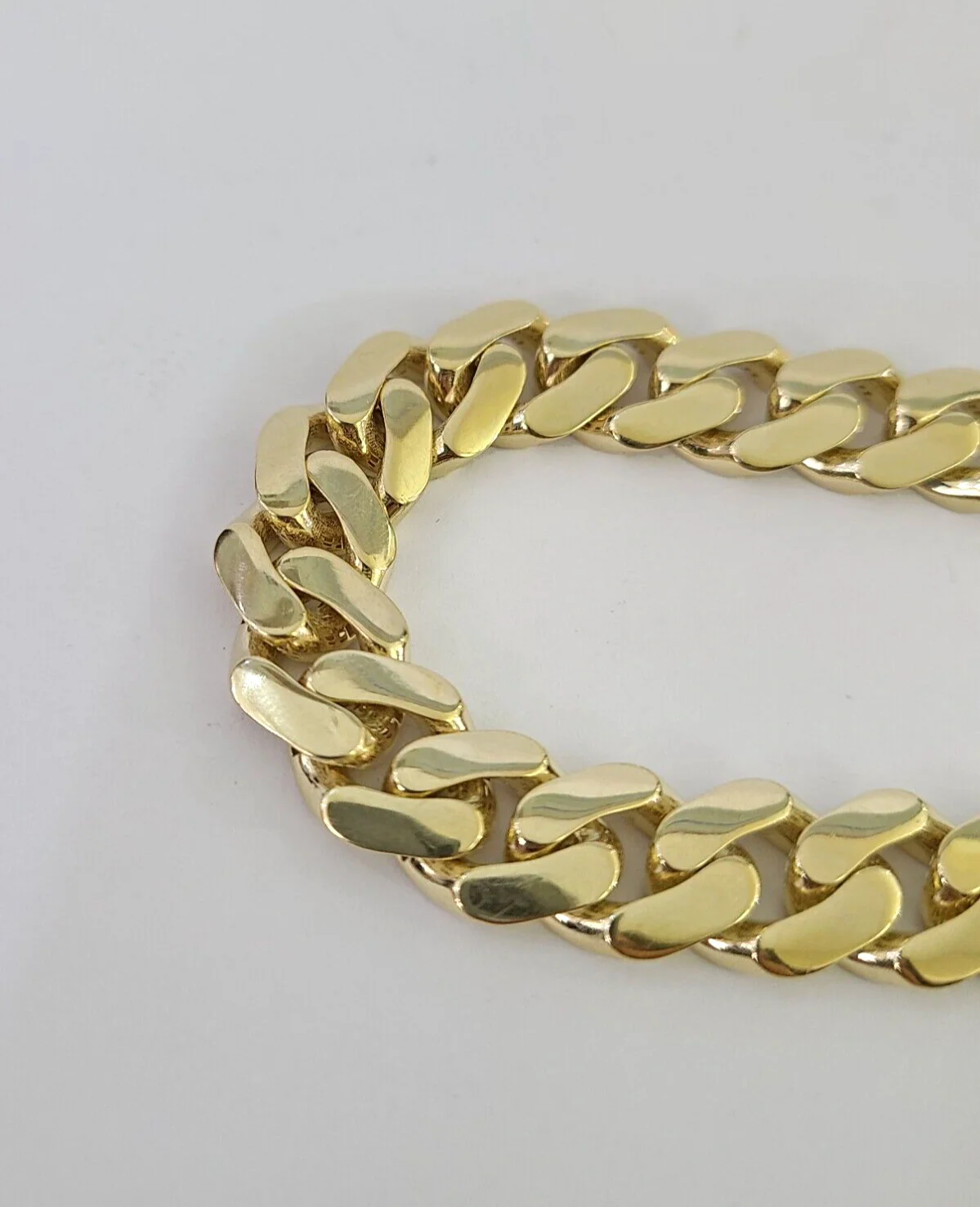 Real 10K Royal Monaco Bracelet Yellow Gold 8.5" Box Clasp 11mm Genuine Mens - Image 5