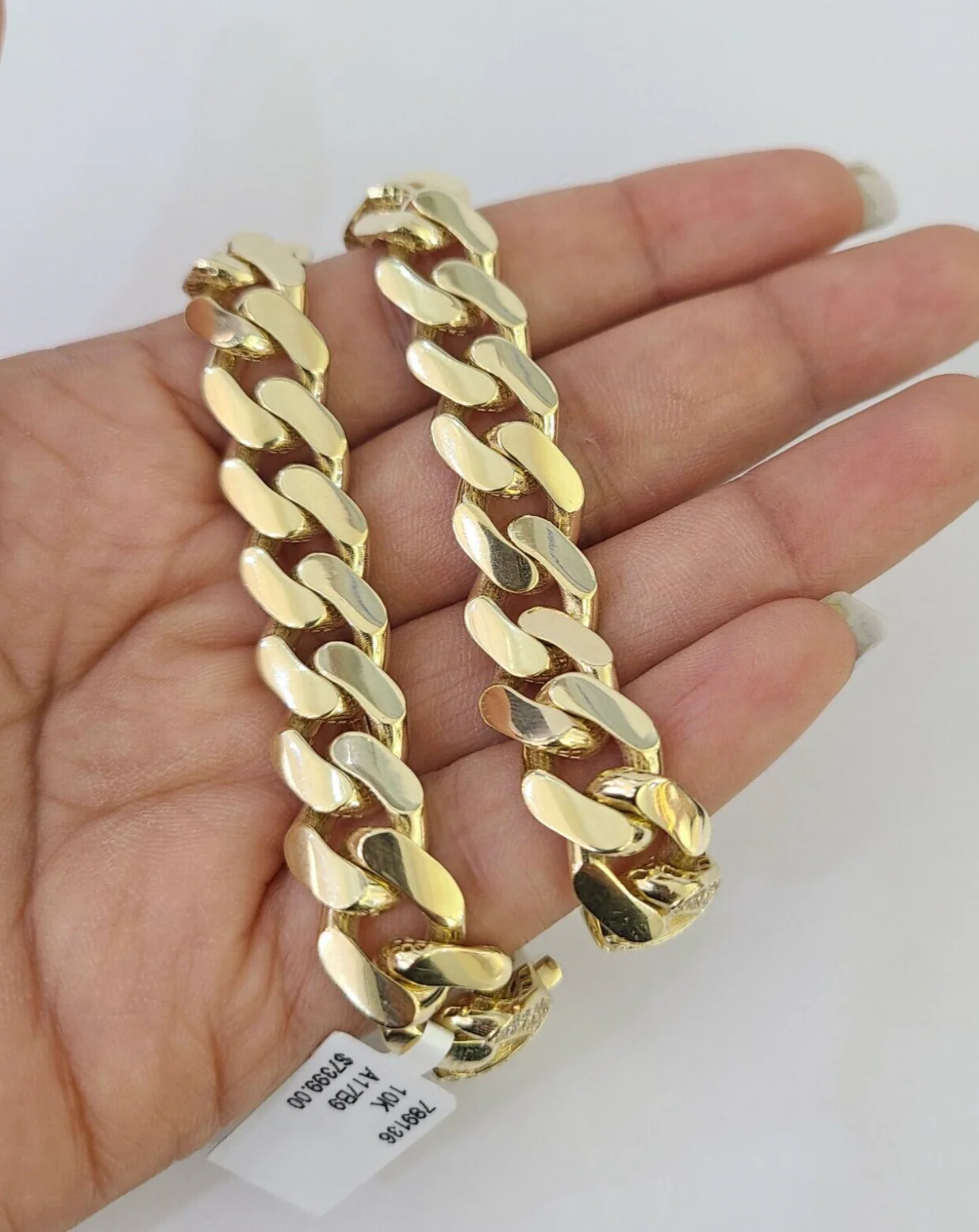 Real 10K Royal Monaco Bracelet Yellow Gold 8.5" Box Clasp 11mm Genuine Mens - Image 6