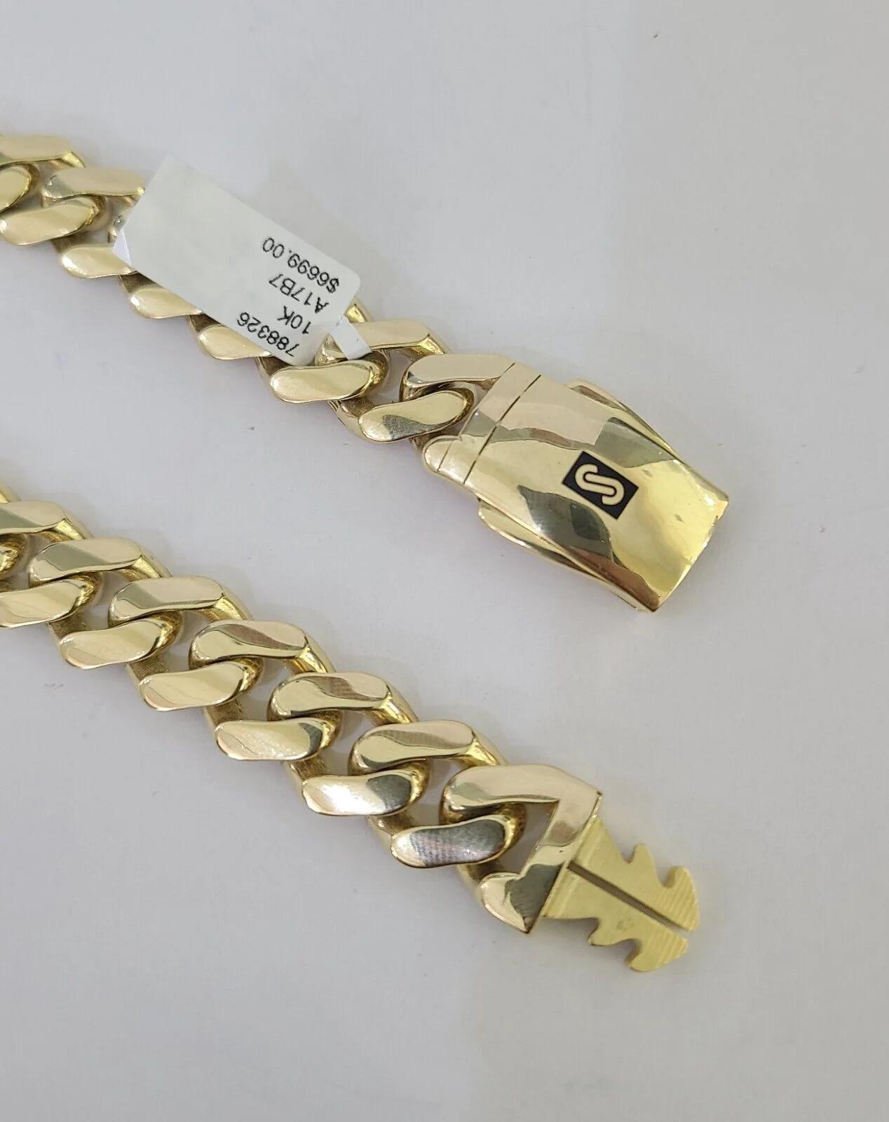 Real 10K Royal Monaco Bracelet Yellow Gold 8.5" Box Clasp 12mm Genuine - Image 5