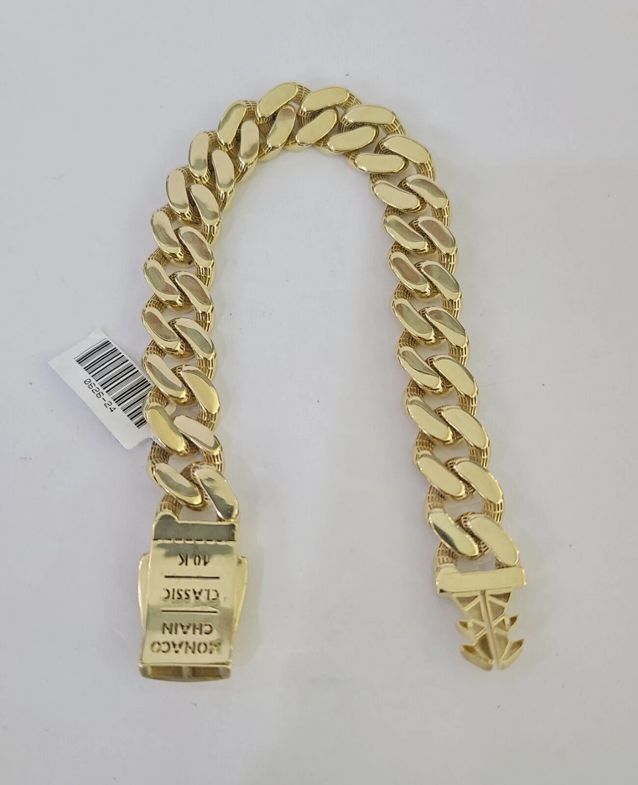 Real 10K Royal Monaco Bracelet Yellow Gold 8.5" Box Clasp 12mm Genuine - Image 7