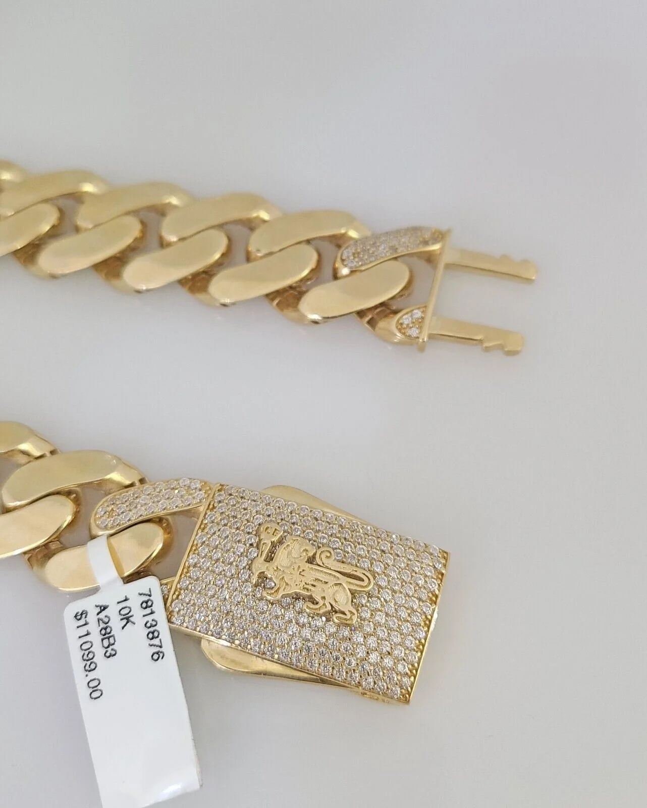 Real 10K Royal Monaco Bracelet Yellow Gold 8.5" Box Clasp 16mm Genuine Mens - Image 4