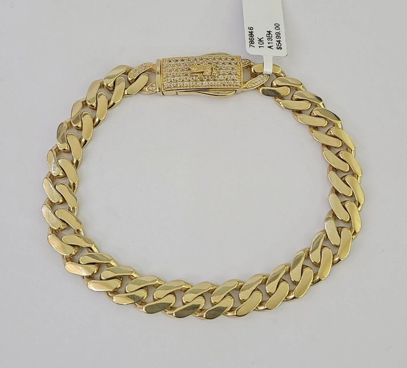Real 10K Royal Monaco Bracelet Yellow Gold 8.5" Box Clasp 9mm Genuine Mens - Image 4