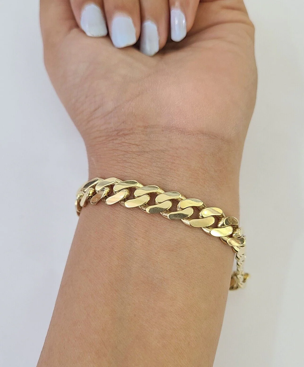 Real 10K Royal Monaco Bracelet Yellow Gold 8.5" Box Clasp 9mm Genuine Mens - Image 5