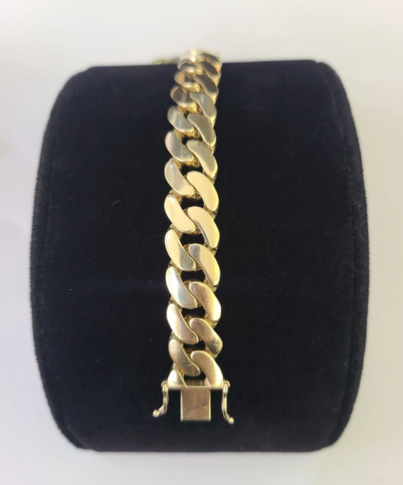 Real 10K Royal Monaco Bracelet Yellow Gold 8" Box Clasp 11mm Genuine - Image 5