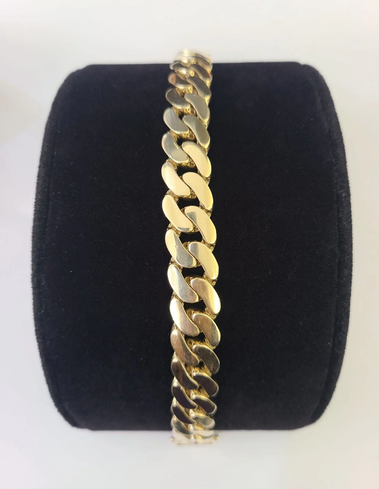 Real 10K Royal Monaco Bracelet Yellow Gold 8" Box Clasp 11mm Genuine - Image 7