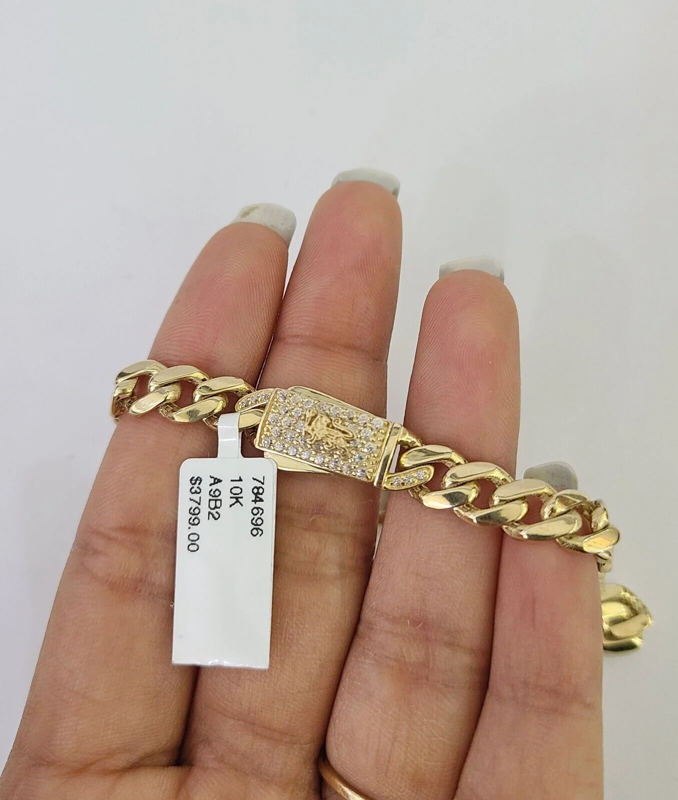 Real 10K Royal Monaco Bracelet Yellow Gold 8" Box Clasp 7mm Genuine Unisex - Image 4