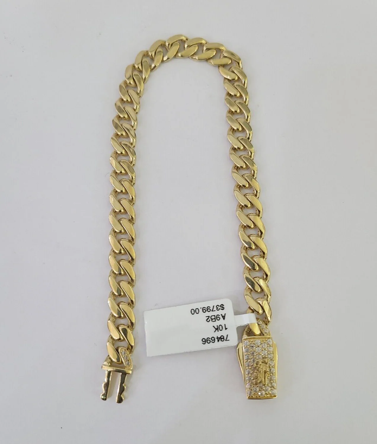 Real 10K Royal Monaco Bracelet Yellow Gold 8" Box Clasp 7mm Genuine Unisex - Image 7