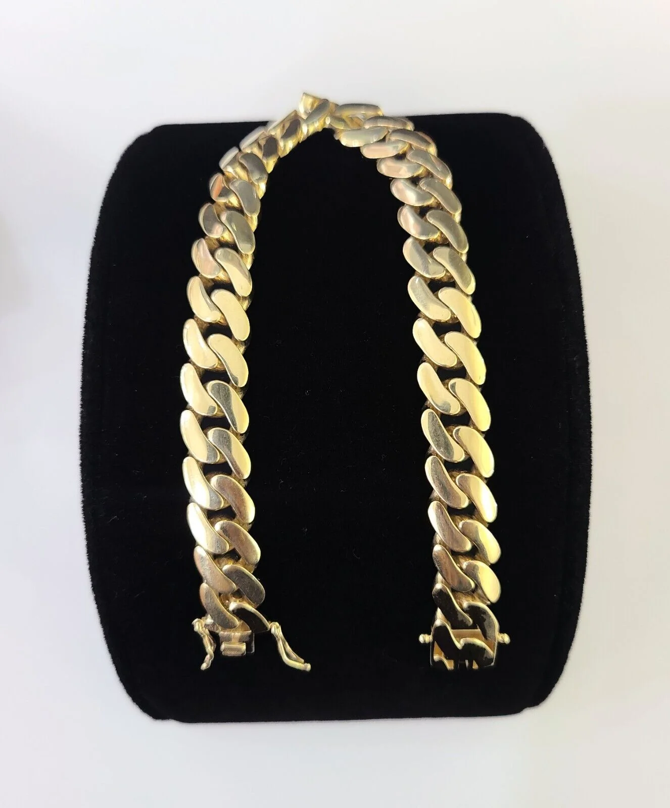 Real 10K Royal Monaco Bracelet Yellow Gold 8" Box Clasp 9mm Genuine - Image 2