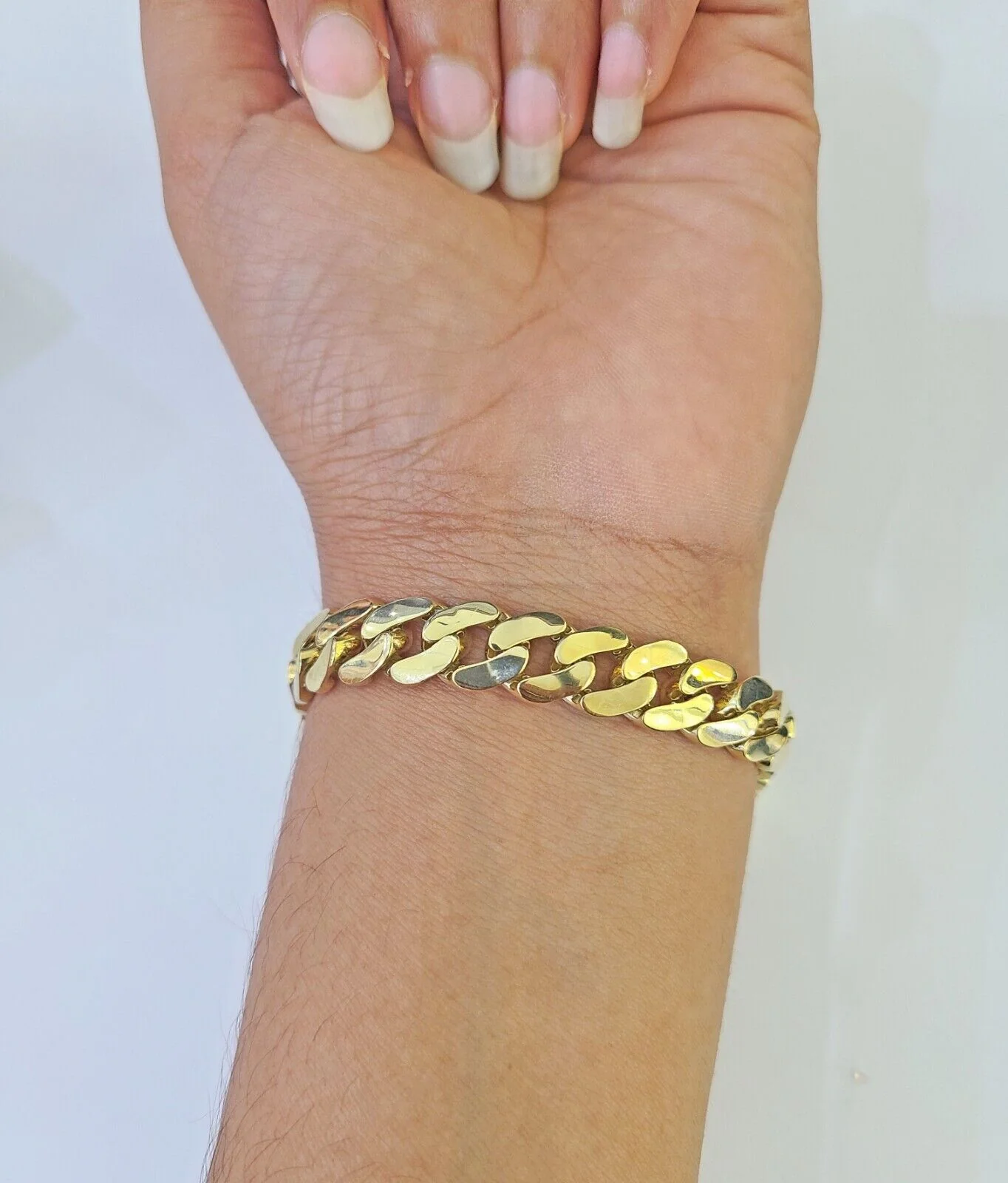 Real 10K Royal Monaco Bracelet Yellow Gold 8" Box Clasp 9mm Genuine - Image 4