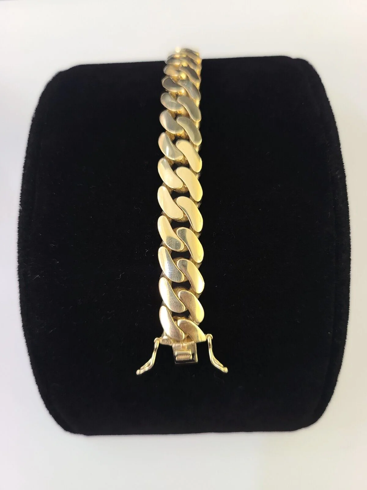 Real 10K Royal Monaco Bracelet Yellow Gold 8" Box Clasp 9mm Genuine - Image 5