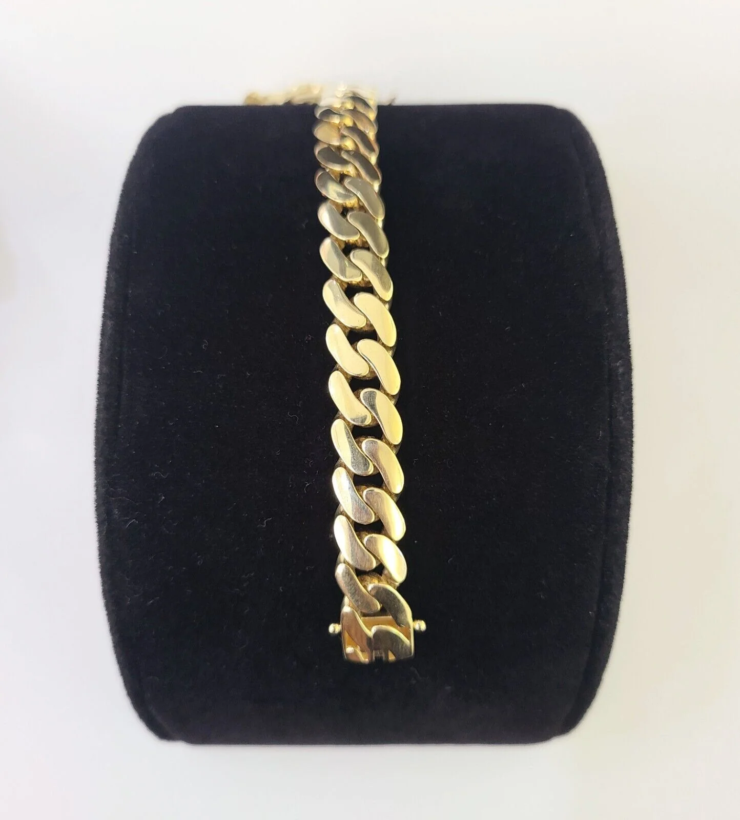 Real 10K Royal Monaco Bracelet Yellow Gold 8" Box Clasp 9mm Genuine - Image 6
