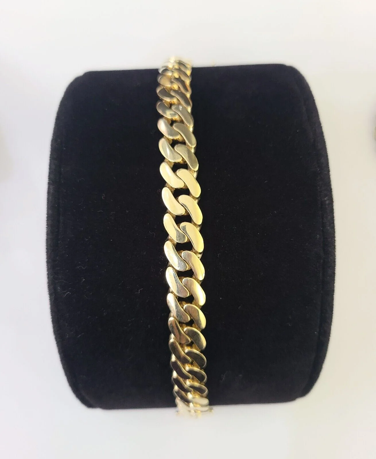 Real 10K Royal Monaco Bracelet Yellow Gold 8" Box Clasp 9mm Genuine - Image 7