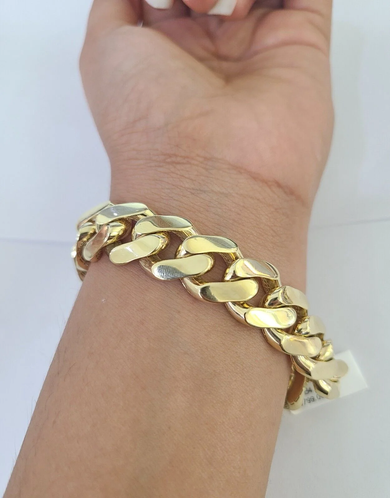 Real 10K Royal Monaco Bracelet Yellow Gold 9" Box Clasp 15mm Genuine - Image 4