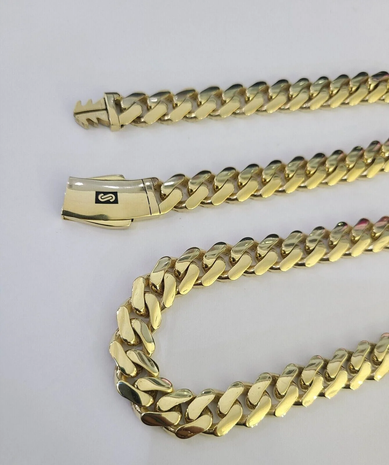 Real 10k Royal Monaco Chain 11mm 18-26 inches Necklace Yellow Gold Box Clasp - Image 2