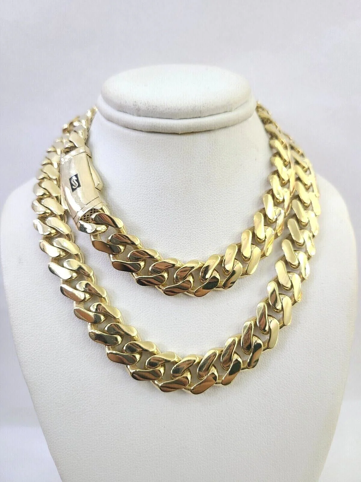 Real 10k Royal Monaco Chain 11mm 18-26 inches Necklace Yellow Gold Box Clasp - Image 5