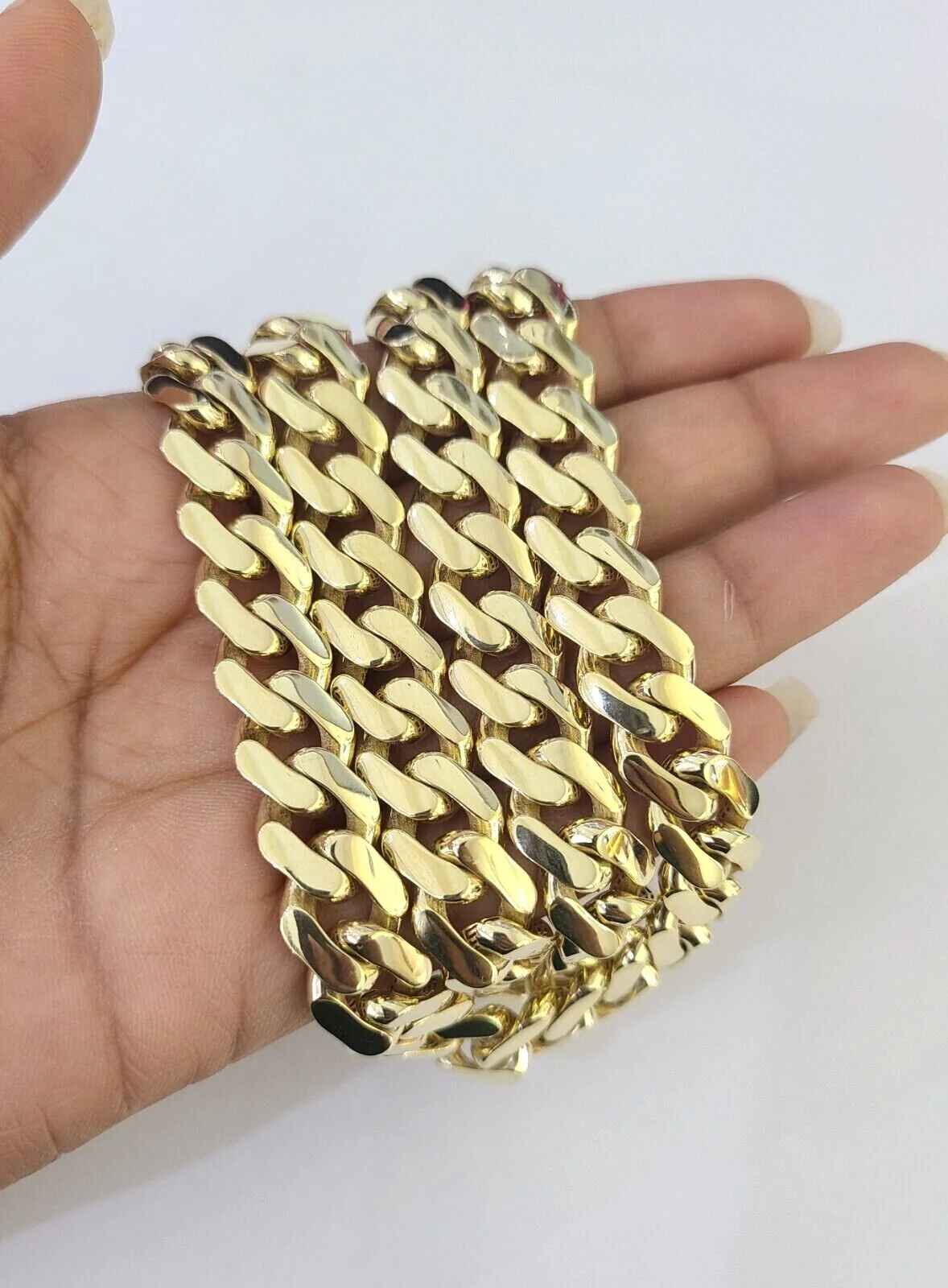 Real 10k Royal Monaco Chain 11mm 18-26 inches Necklace Yellow Gold Box Clasp - Image 6