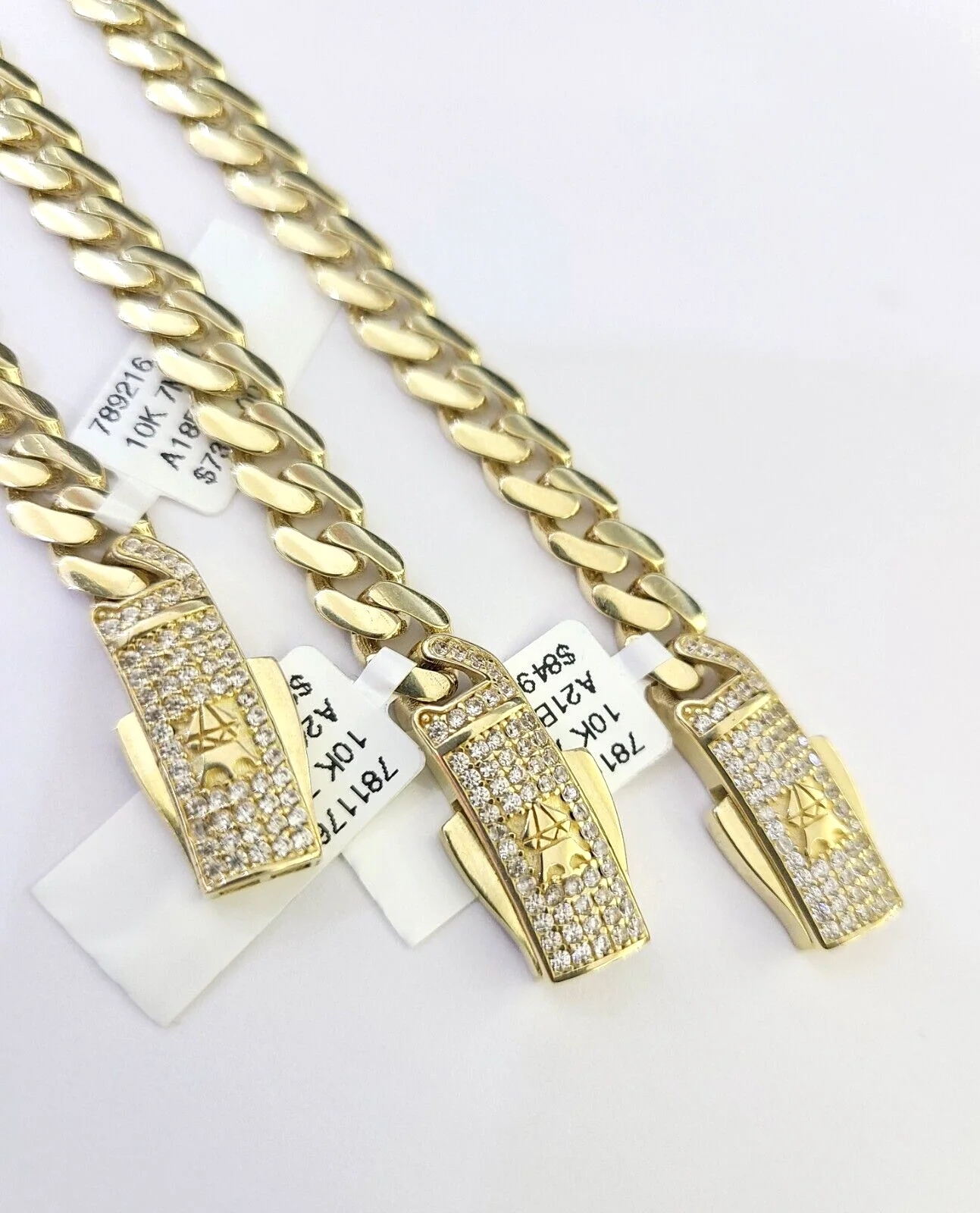 Real 10k Royal Monaco Chain 7mm 16-24 inches Necklace Yellow Gold Box Clasp - Image 9