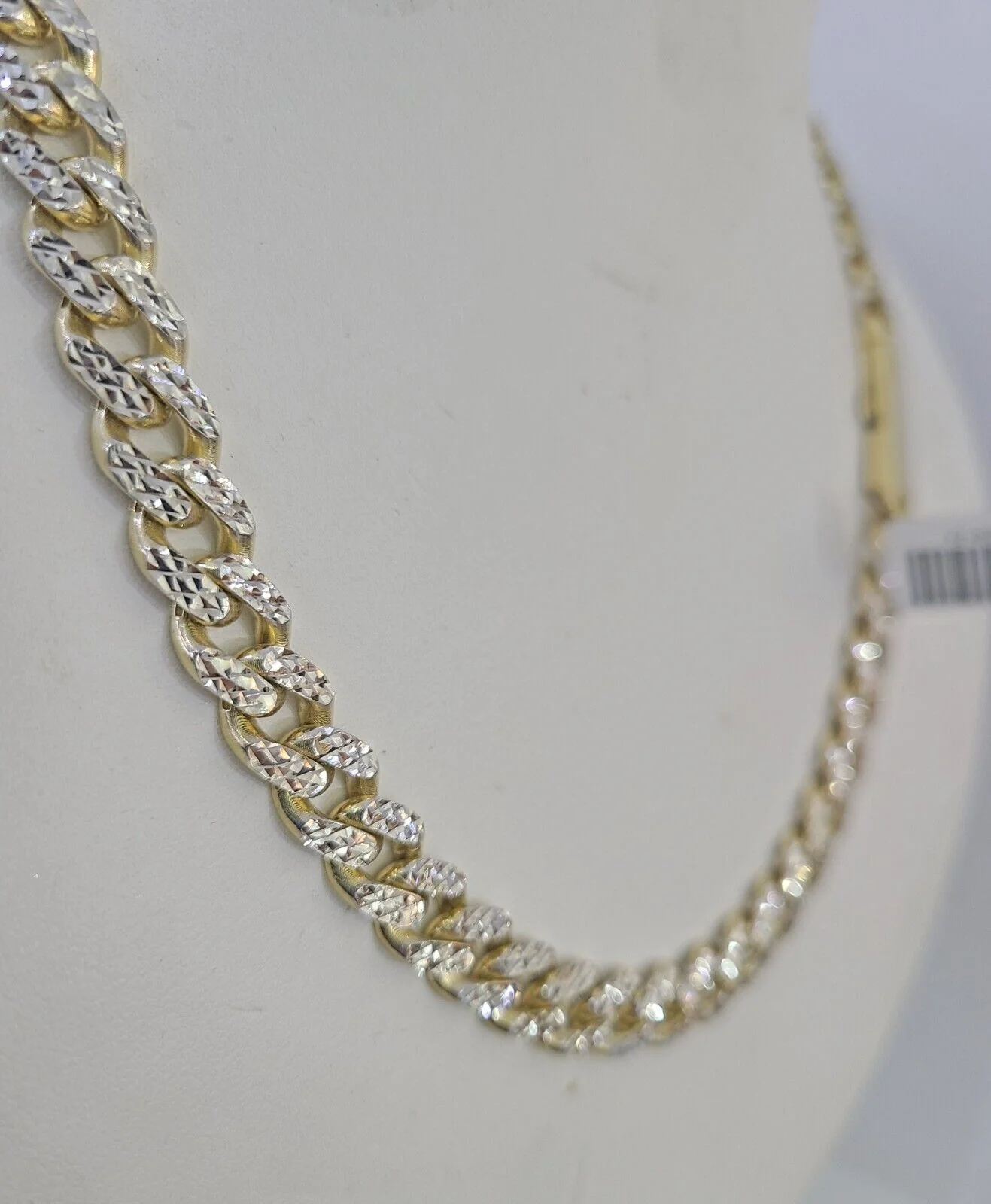 Real 10k Royal Monaco Chain 8mm Diamond Cut 22 inches Yellow Gold Necklace - Image 2