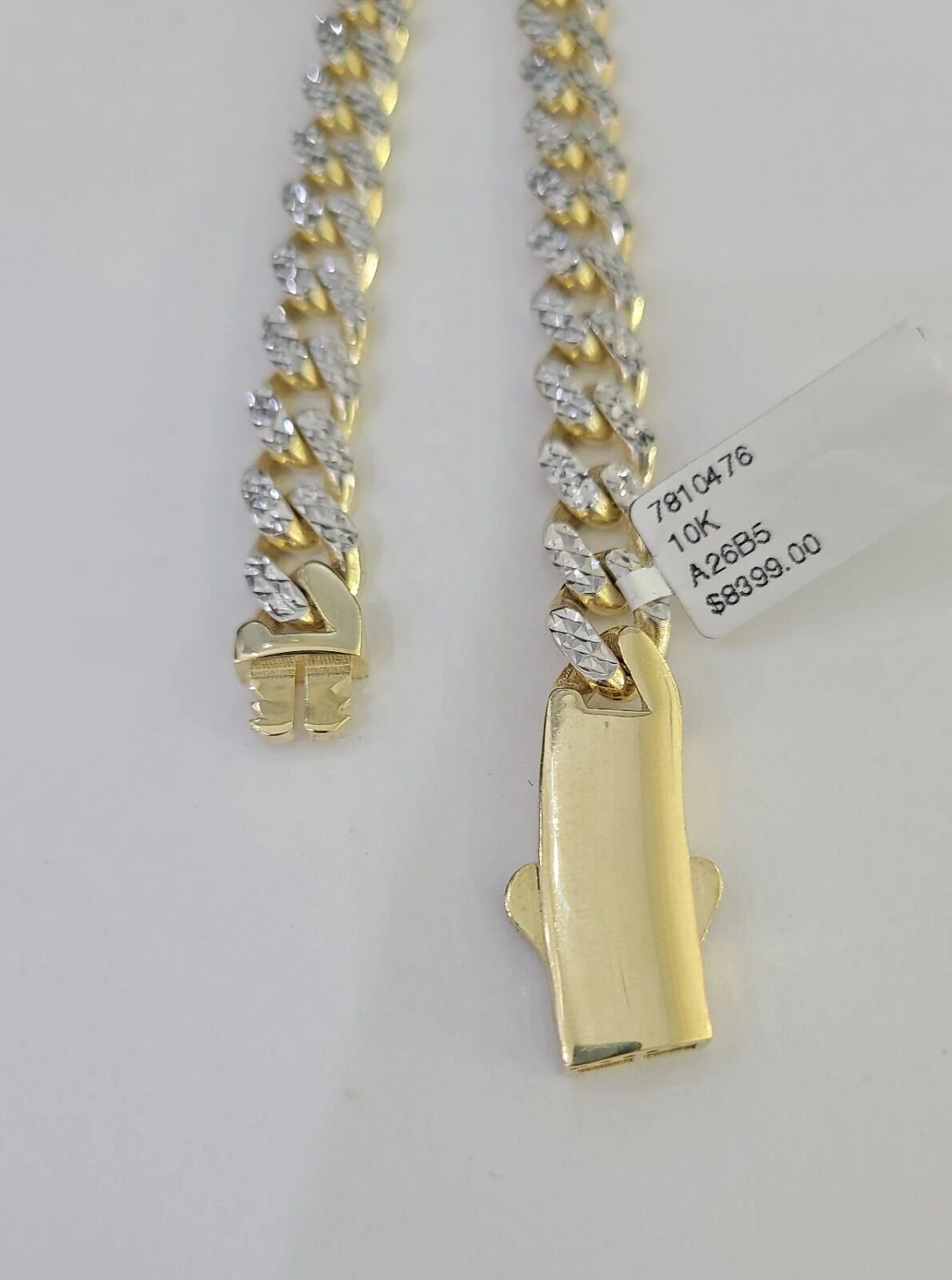 Real 10k Royal Monaco Chain 8mm Diamond Cut 22 inches Yellow Gold Necklace - Image 3
