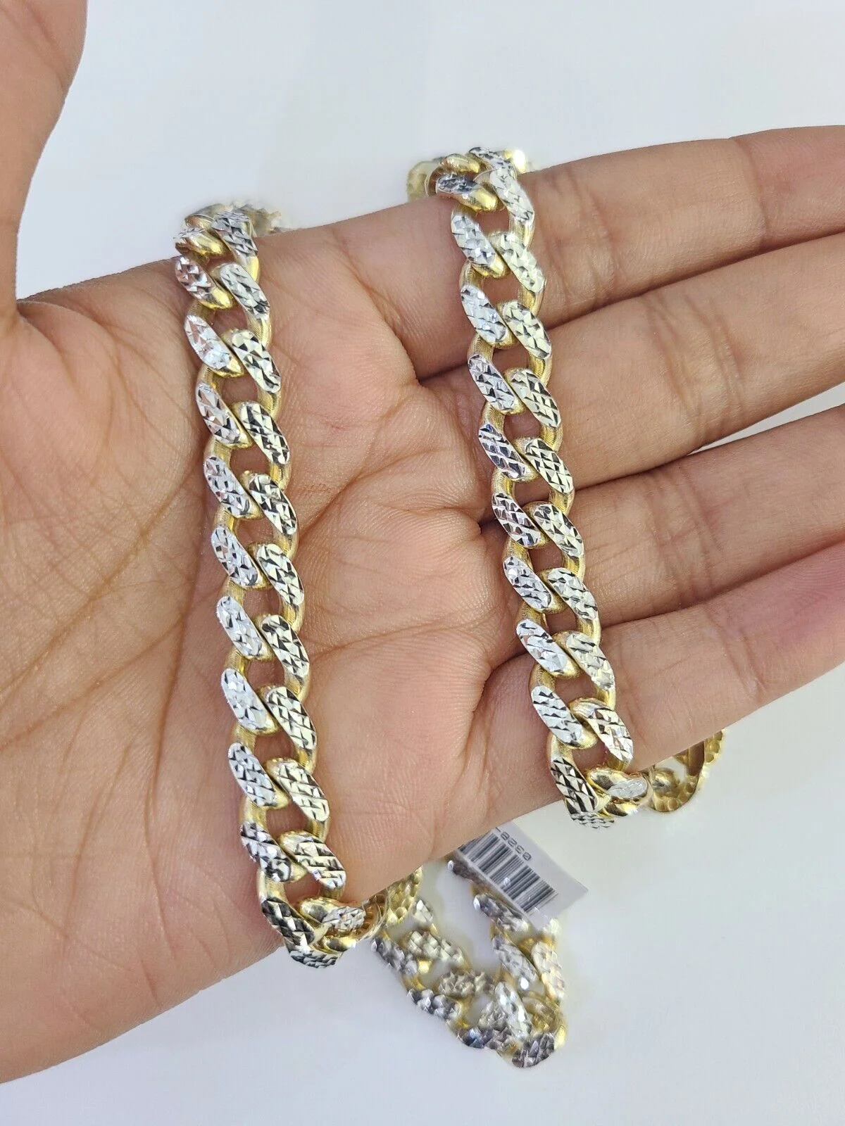 Real 10k Royal Monaco Chain 8mm Diamond Cut 22 inches Yellow Gold Necklace - Image 4