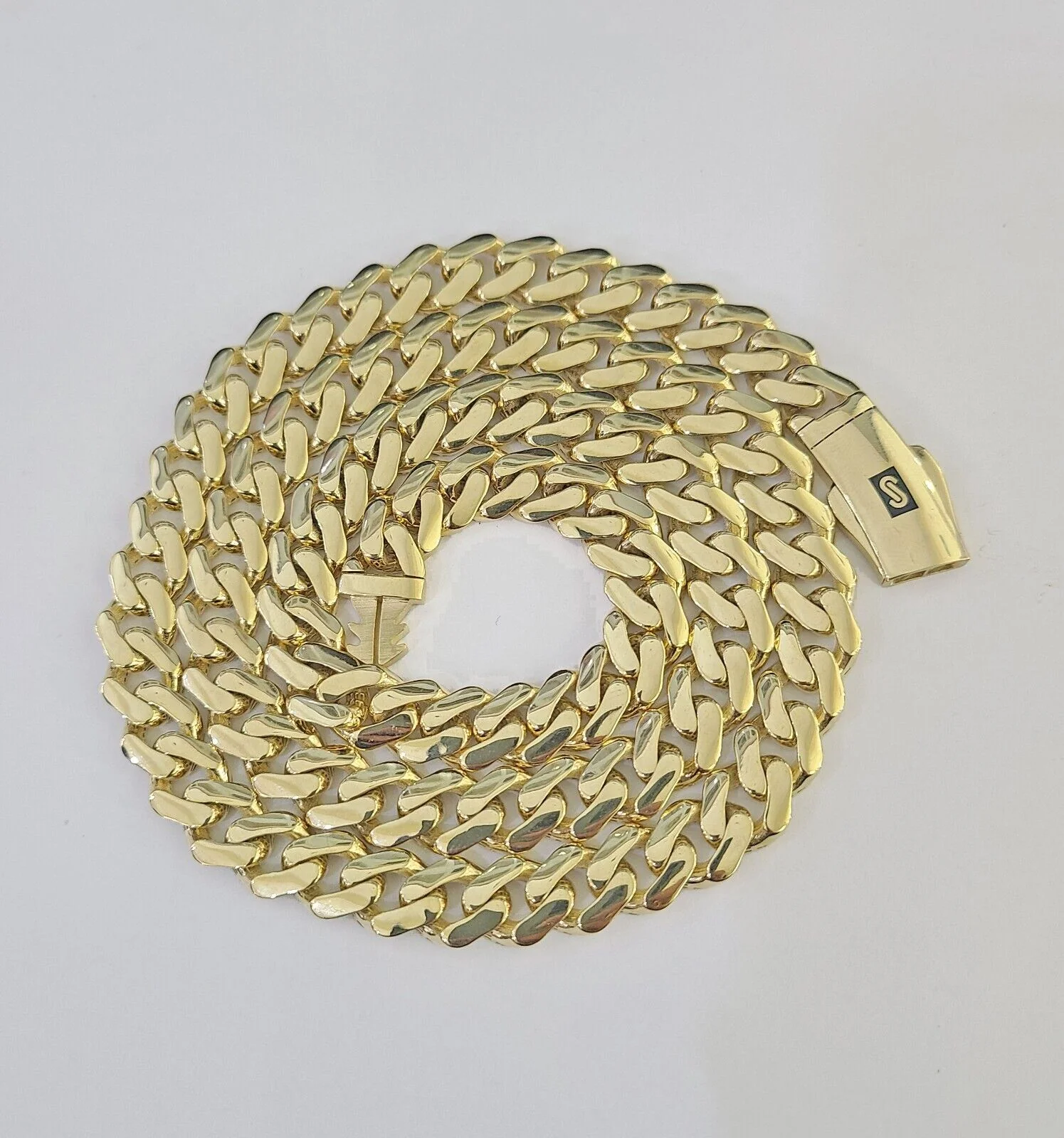 Real 10k Royal Monaco Chain 9mm 18-26 inches Necklace Yellow Gold Box Clasp - Image 7