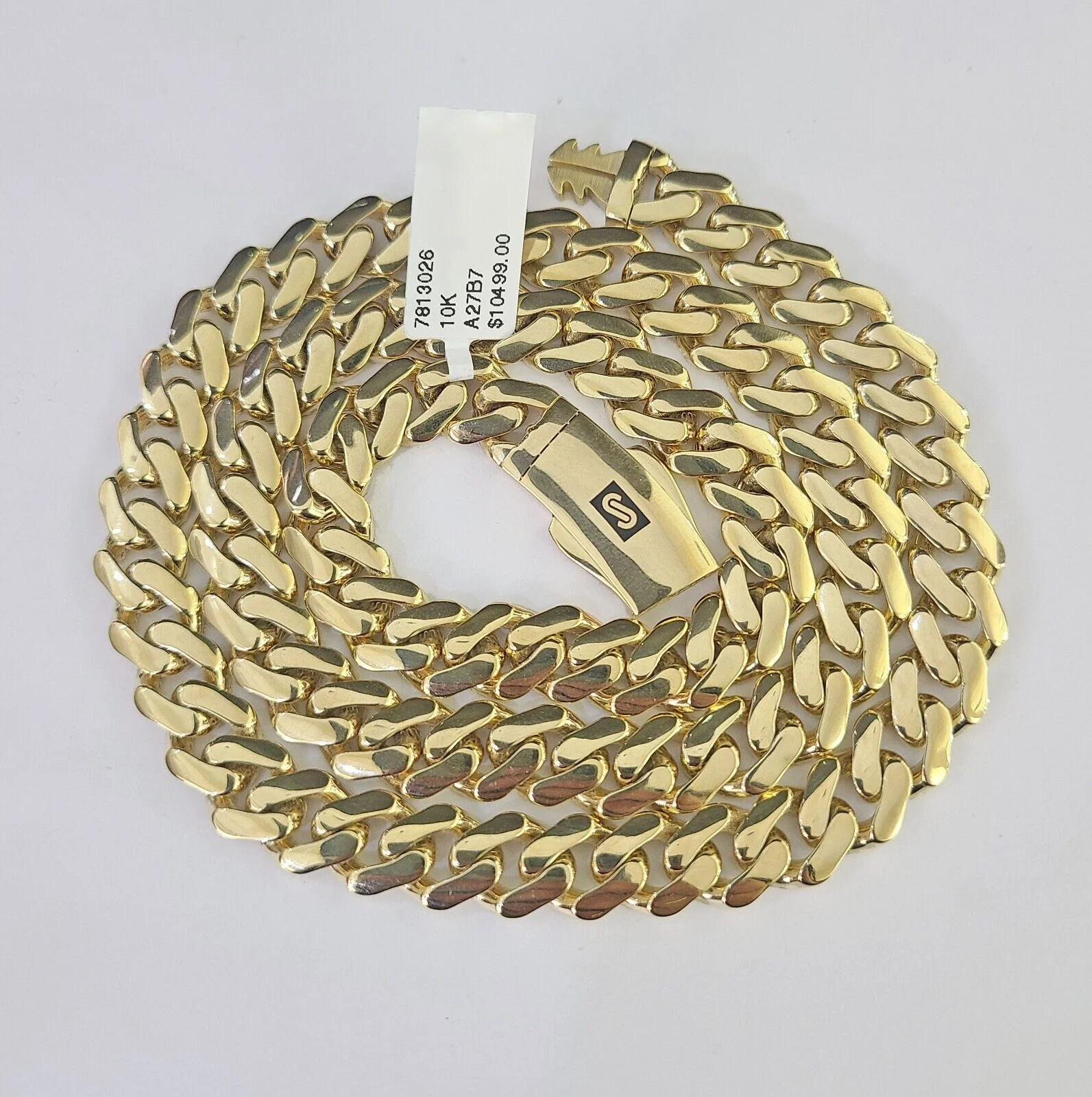 Real 10k Royal Monaco Chain 9mm 20-30 inches Necklace Yellow Gold Box Clasp - Image 3