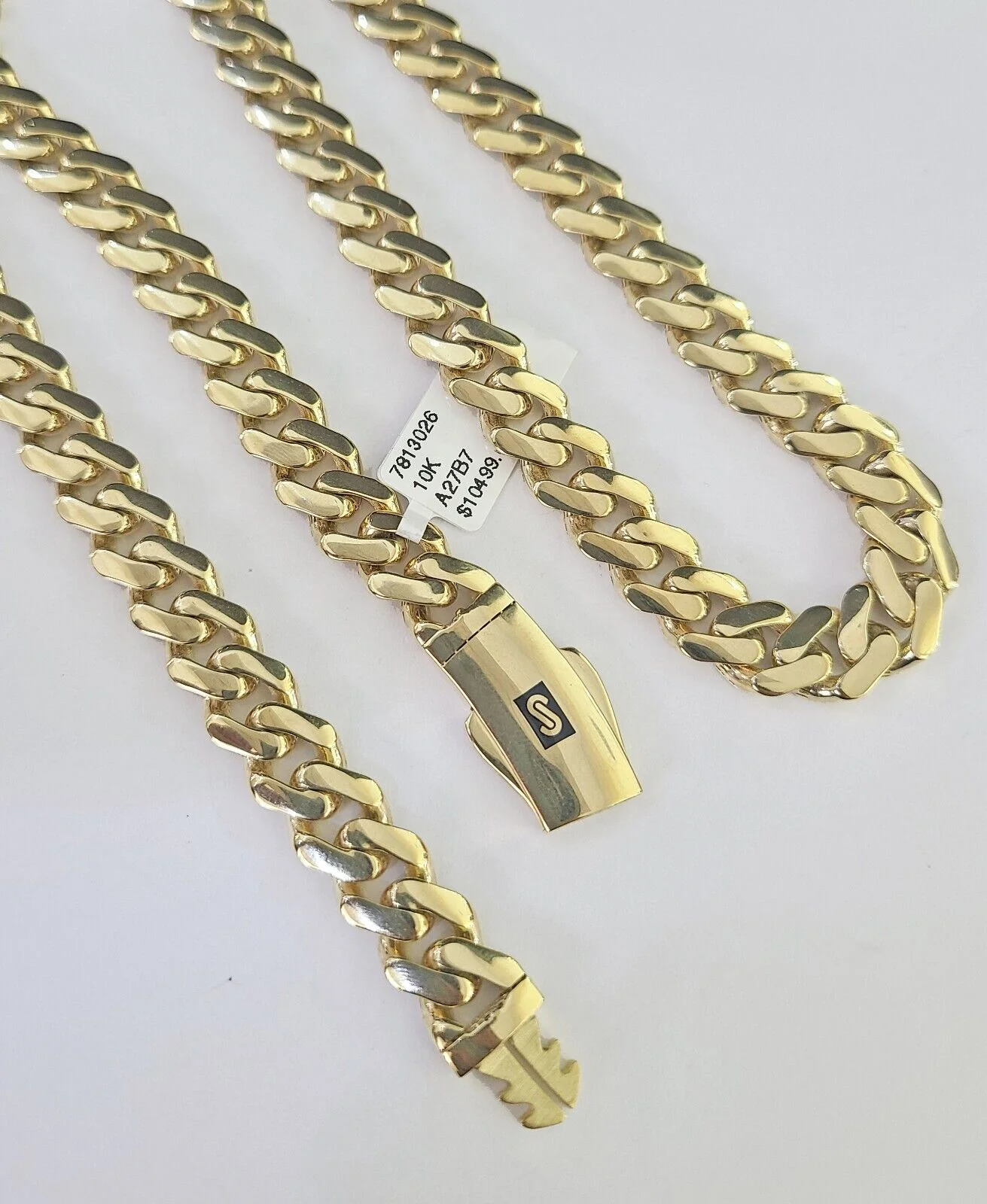 Real 10k Royal Monaco Chain 9mm 20-30 inches Necklace Yellow Gold Box Clasp - Image 4