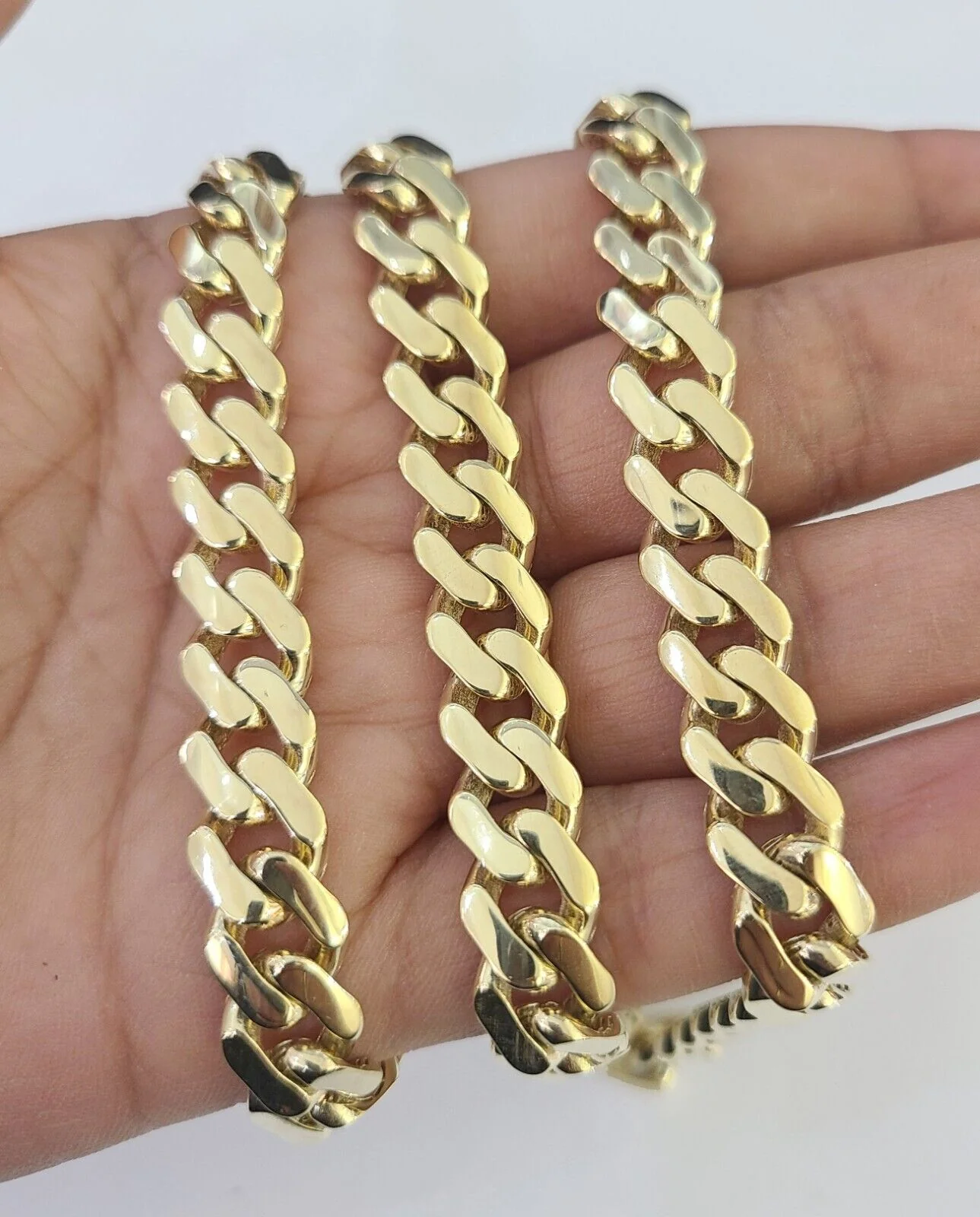 Real 10k Royal Monaco Chain 9mm 20-30 inches Necklace Yellow Gold Box Clasp - Image 5