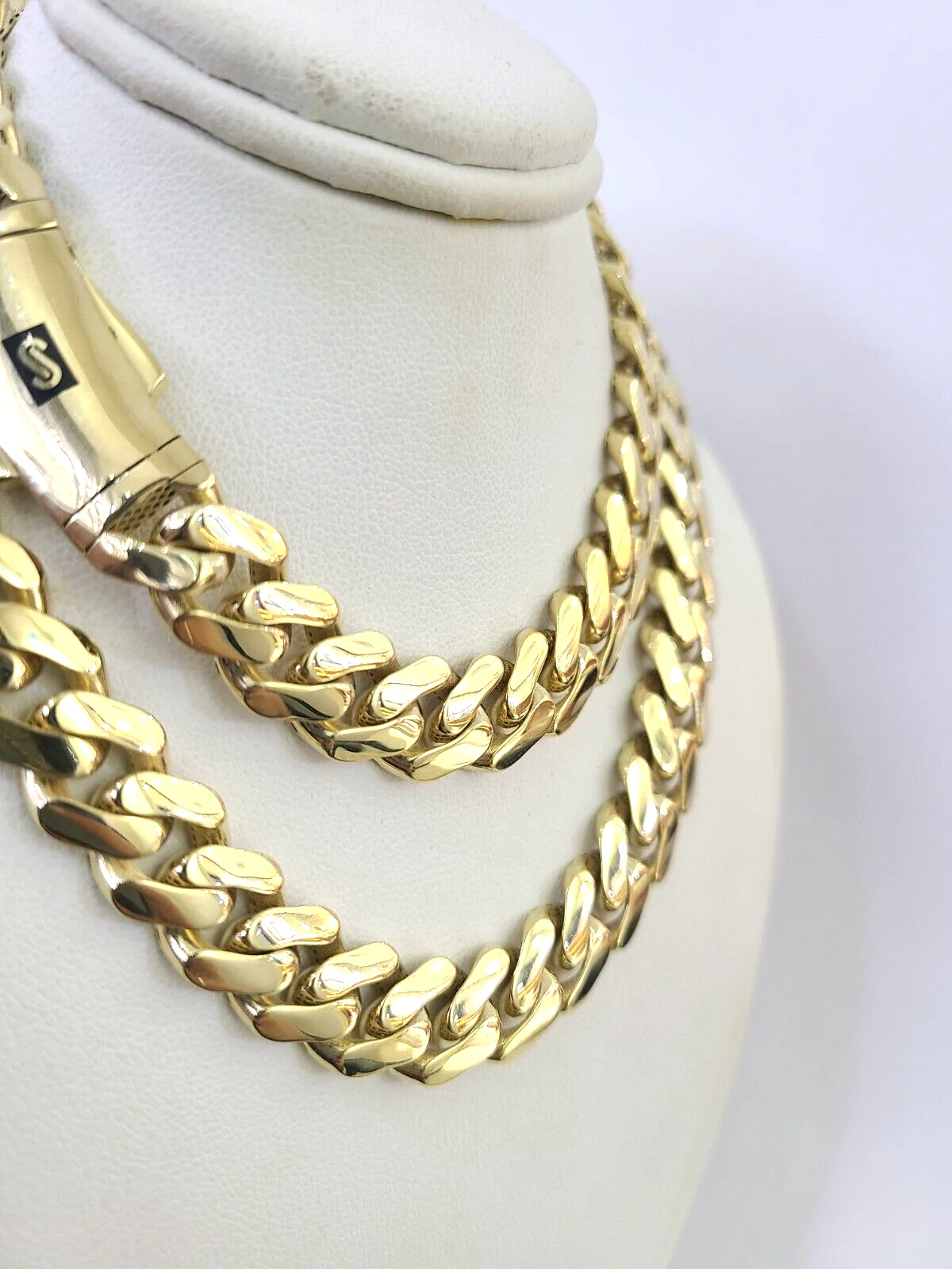 Real 10K Royal Monaco Chain Box Clasp 11mm Gold Necklace 10Kt 24" Genuine - Image 2