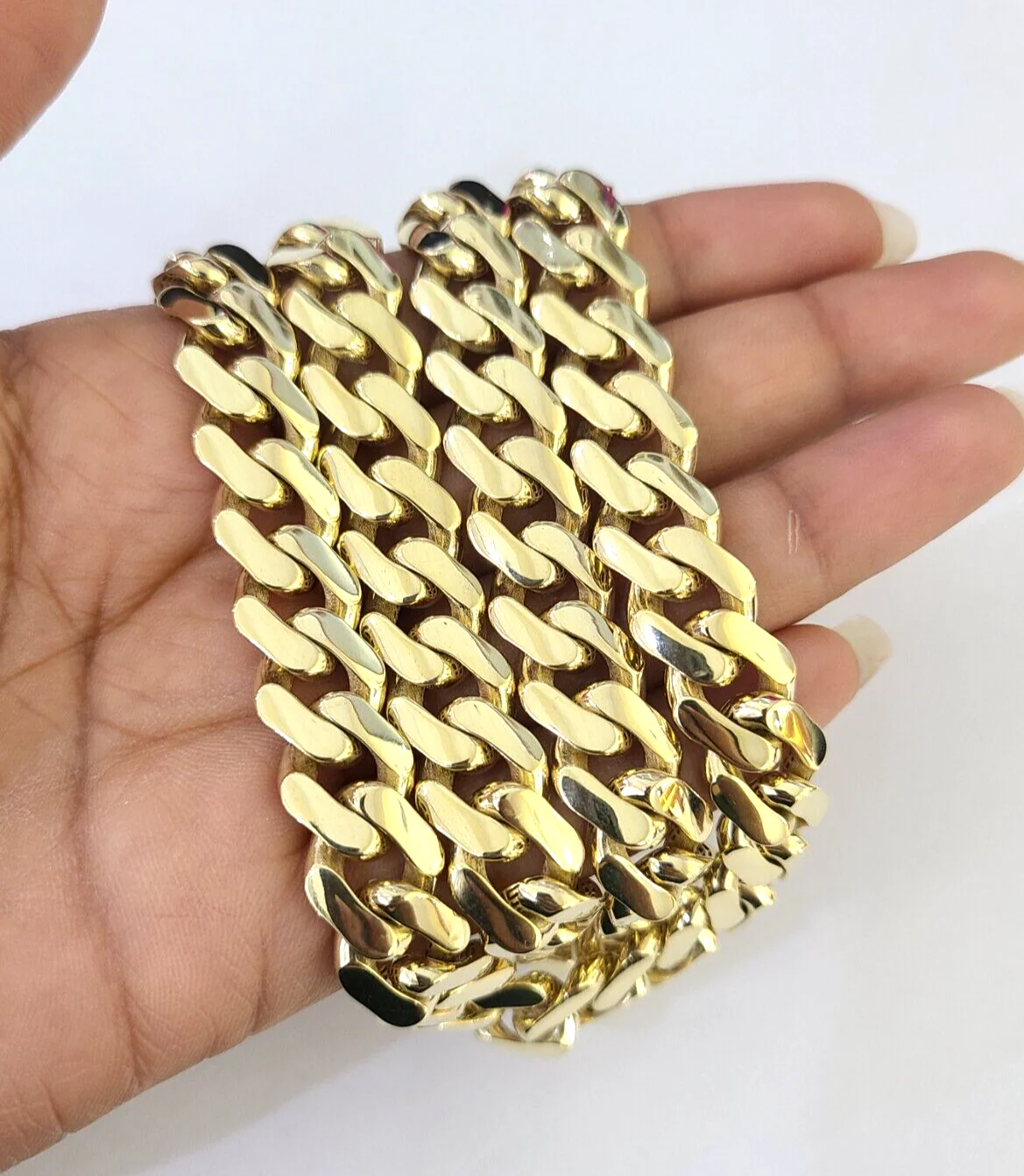 Real 10K Royal Monaco Chain Box Clasp 11mm Gold Necklace 10Kt 24" Genuine - Image 3