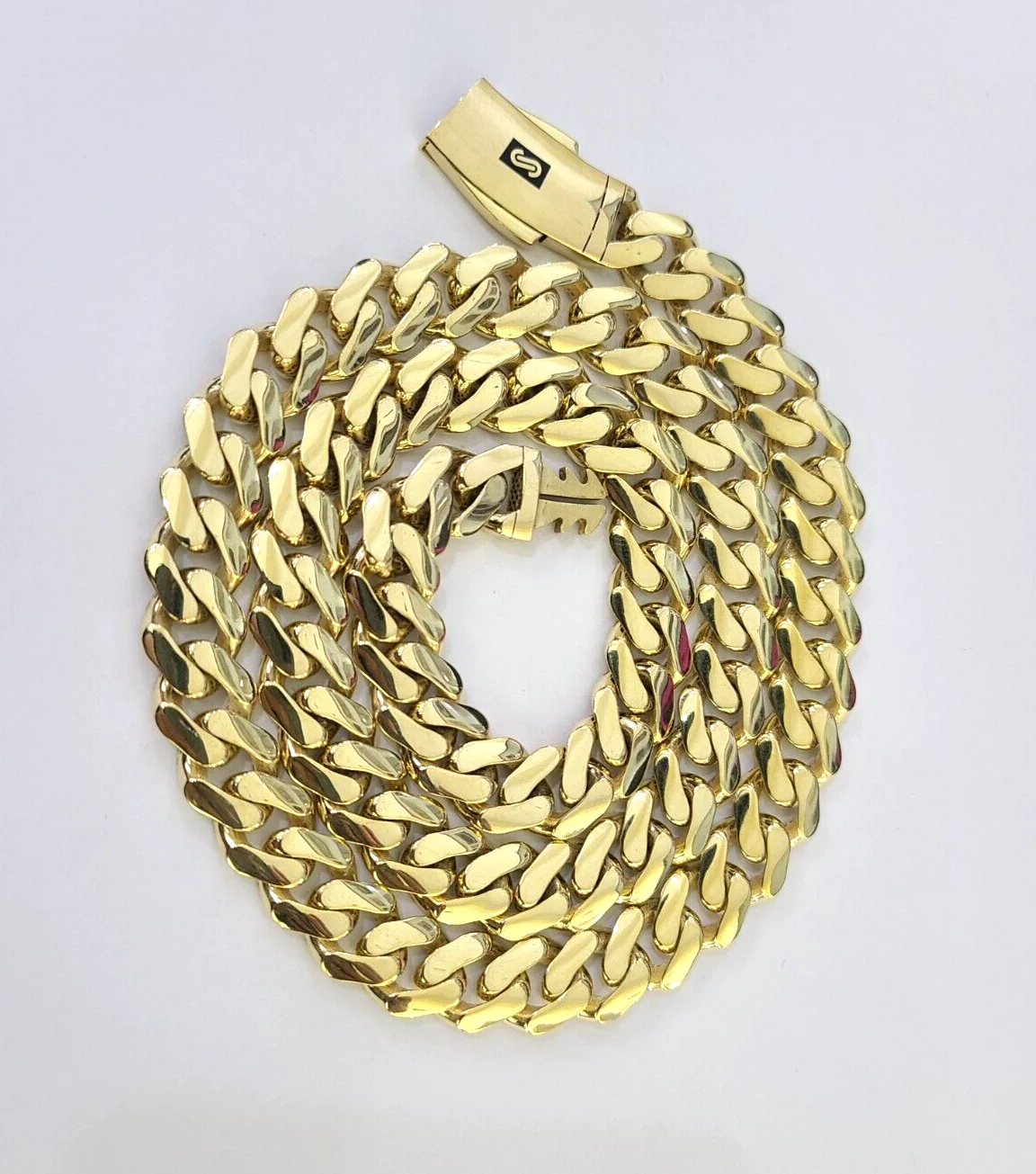 Real 10K Royal Monaco Chain Box Clasp 11mm Gold Necklace 10Kt 24" Genuine - Image 4