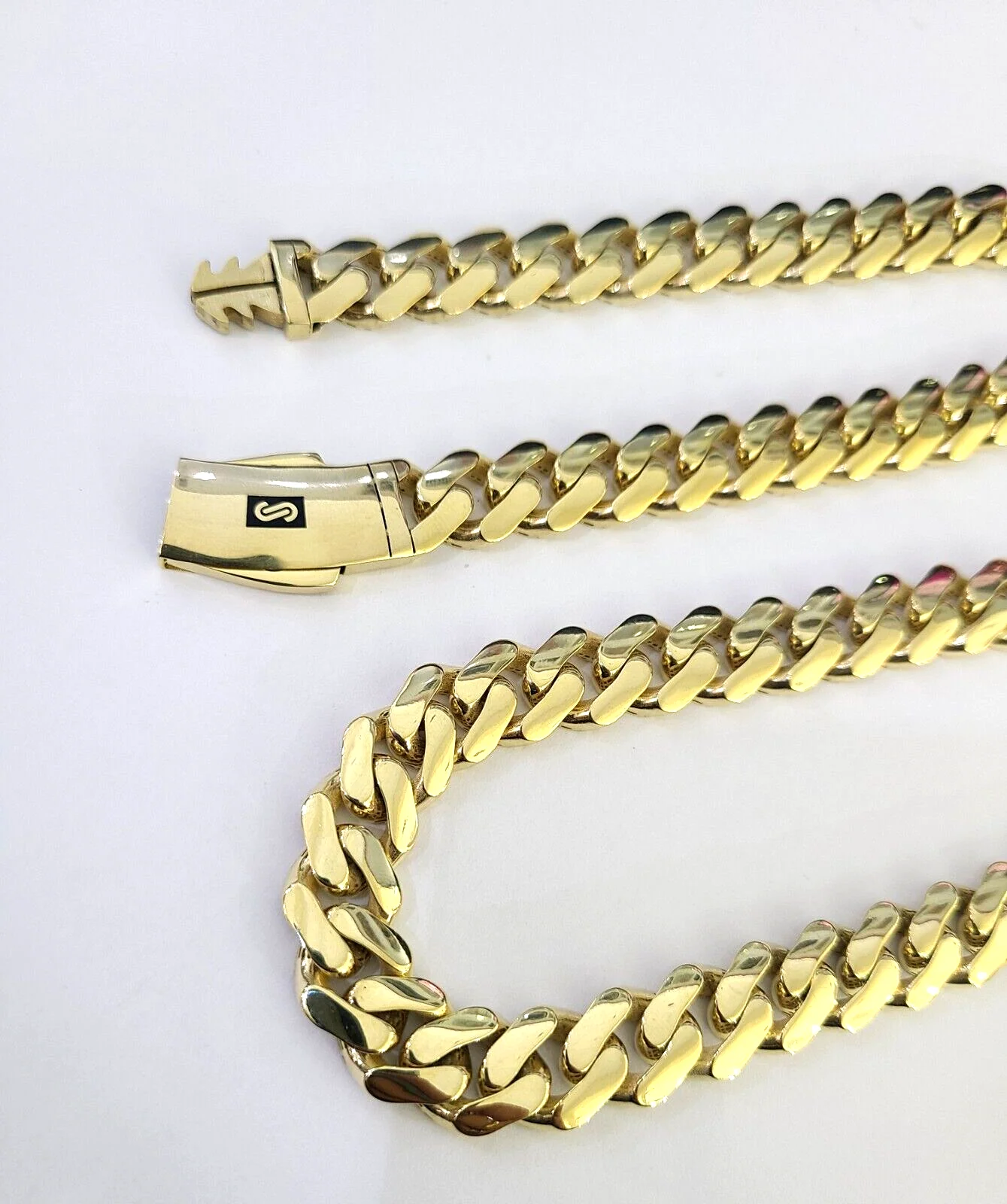 Real 10K Royal Monaco Chain Box Clasp 11mm Gold Necklace 10Kt 24" Genuine - Image 5