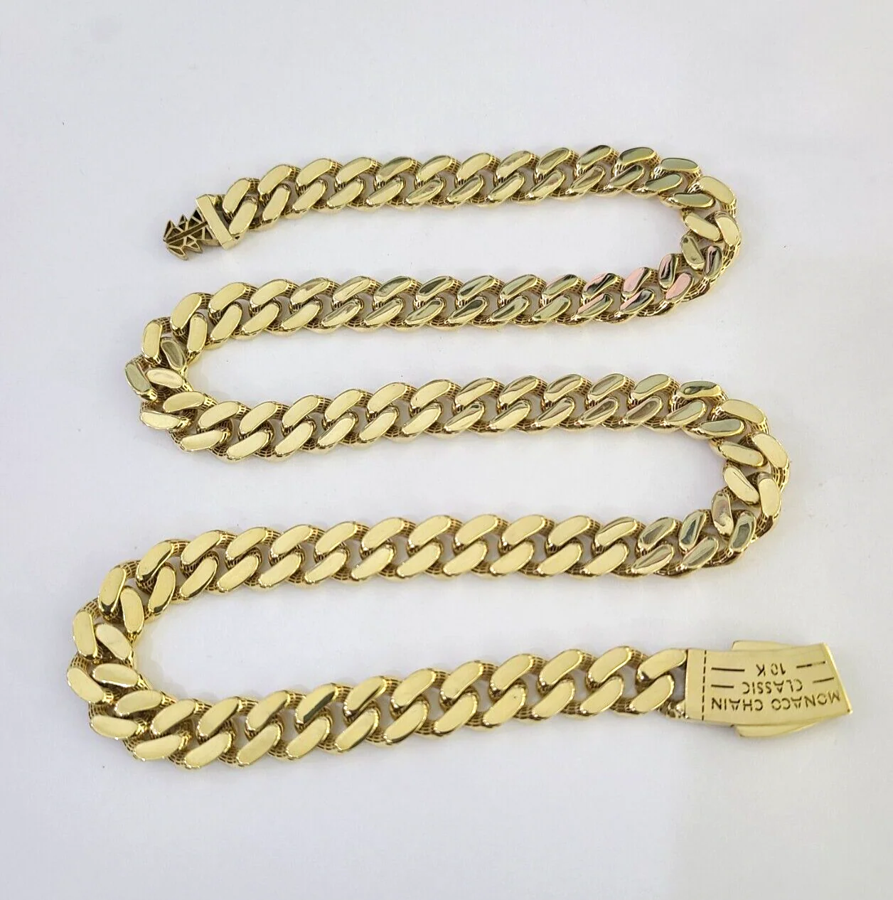 Real 10K Royal Monaco Chain Box Clasp 11mm Gold Necklace 10Kt 24" Genuine - Image 7